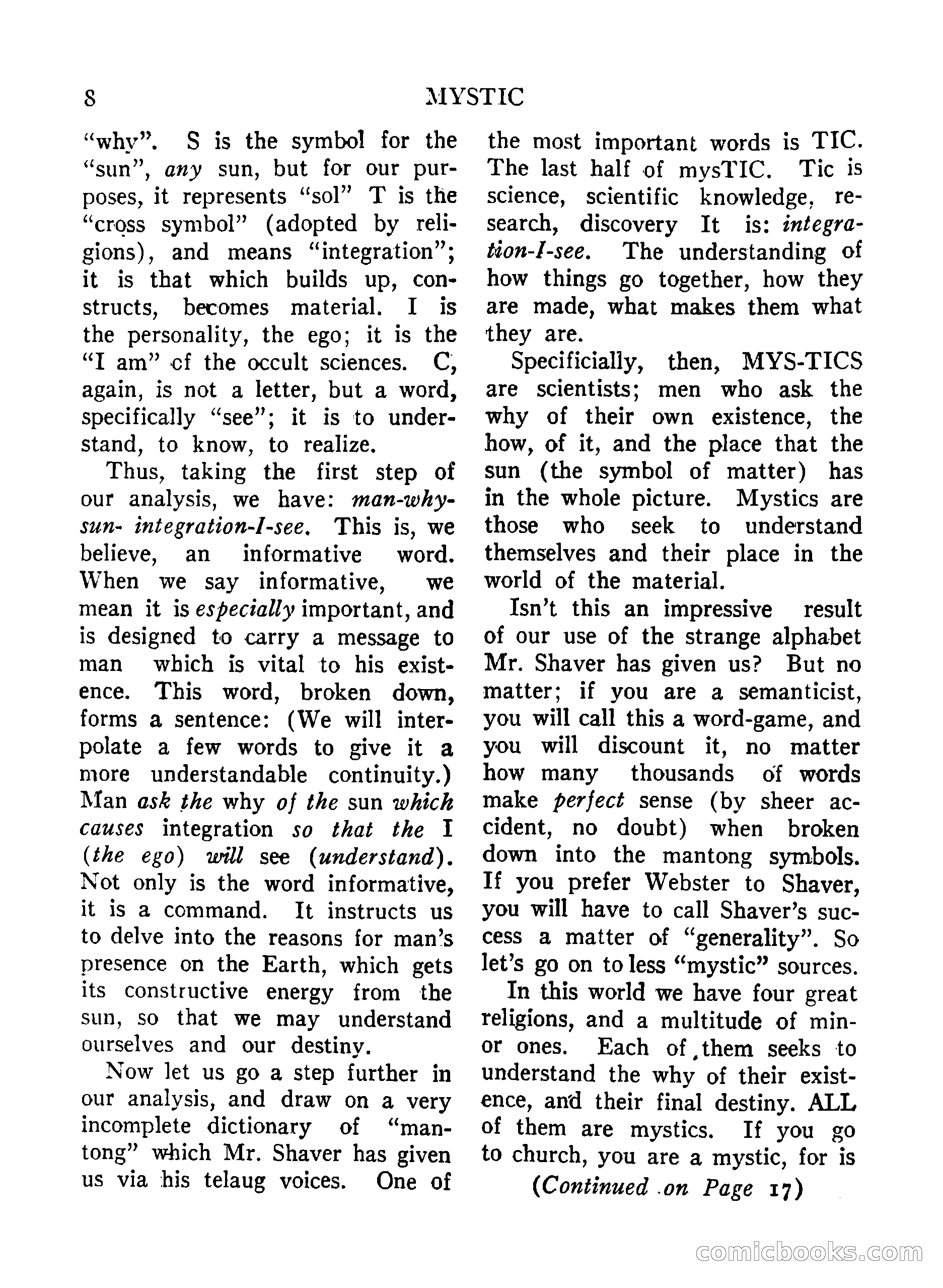 Mystic Magazine, December 1954 — page 8 of 133