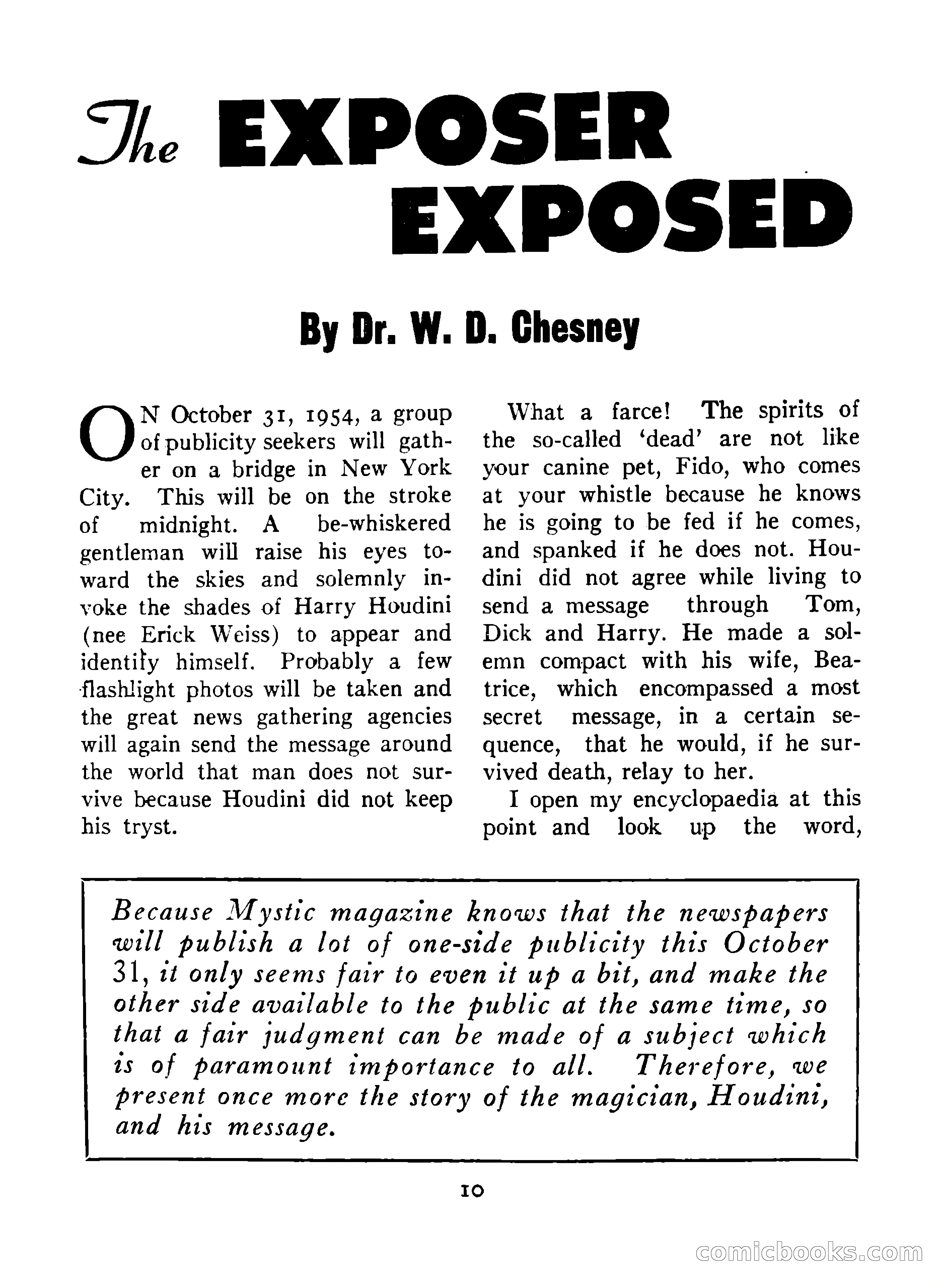 Mystic Magazine, December 1954 — page 10 of 133