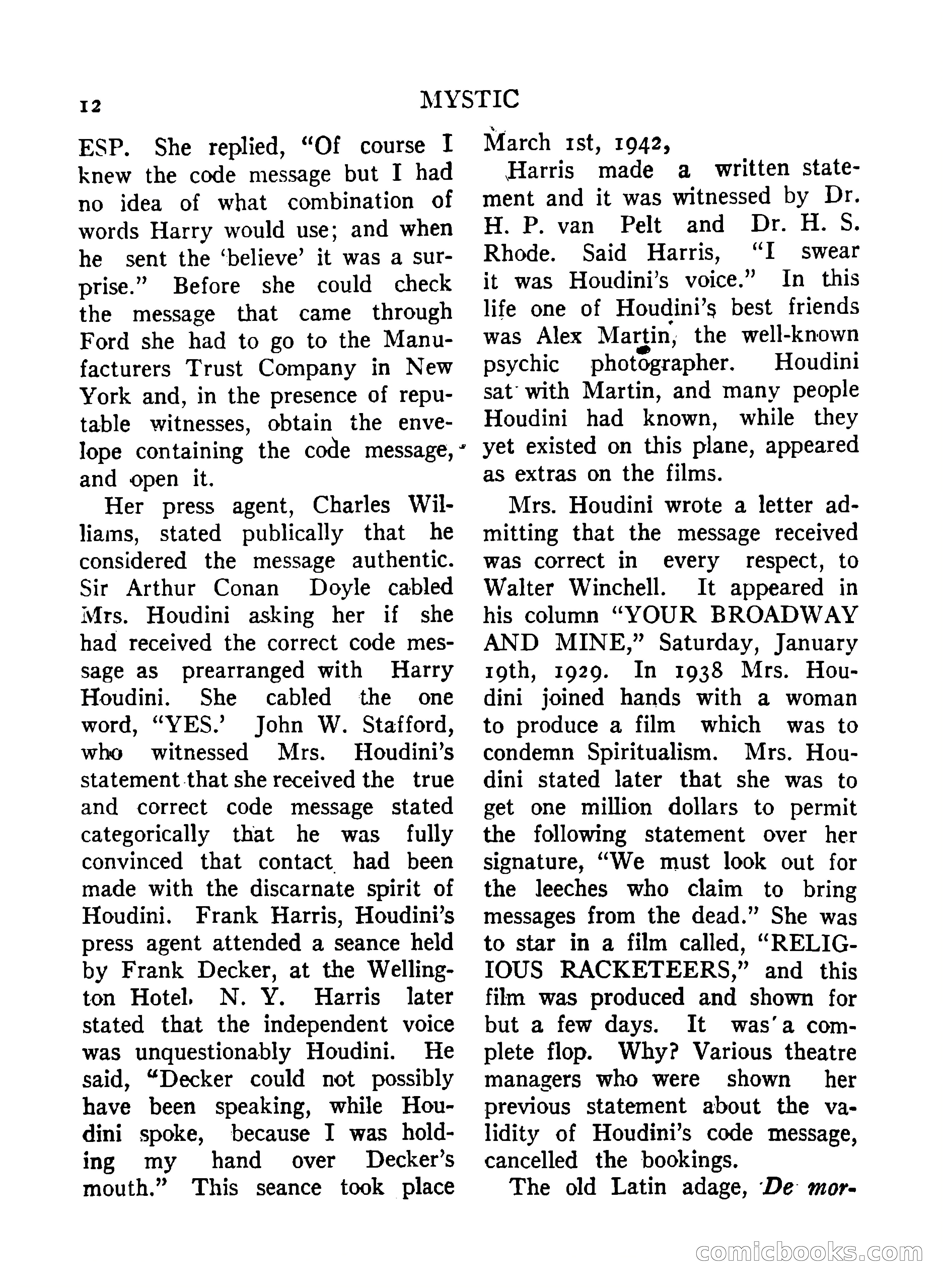 Mystic Magazine, December 1954 — page 12 of 133