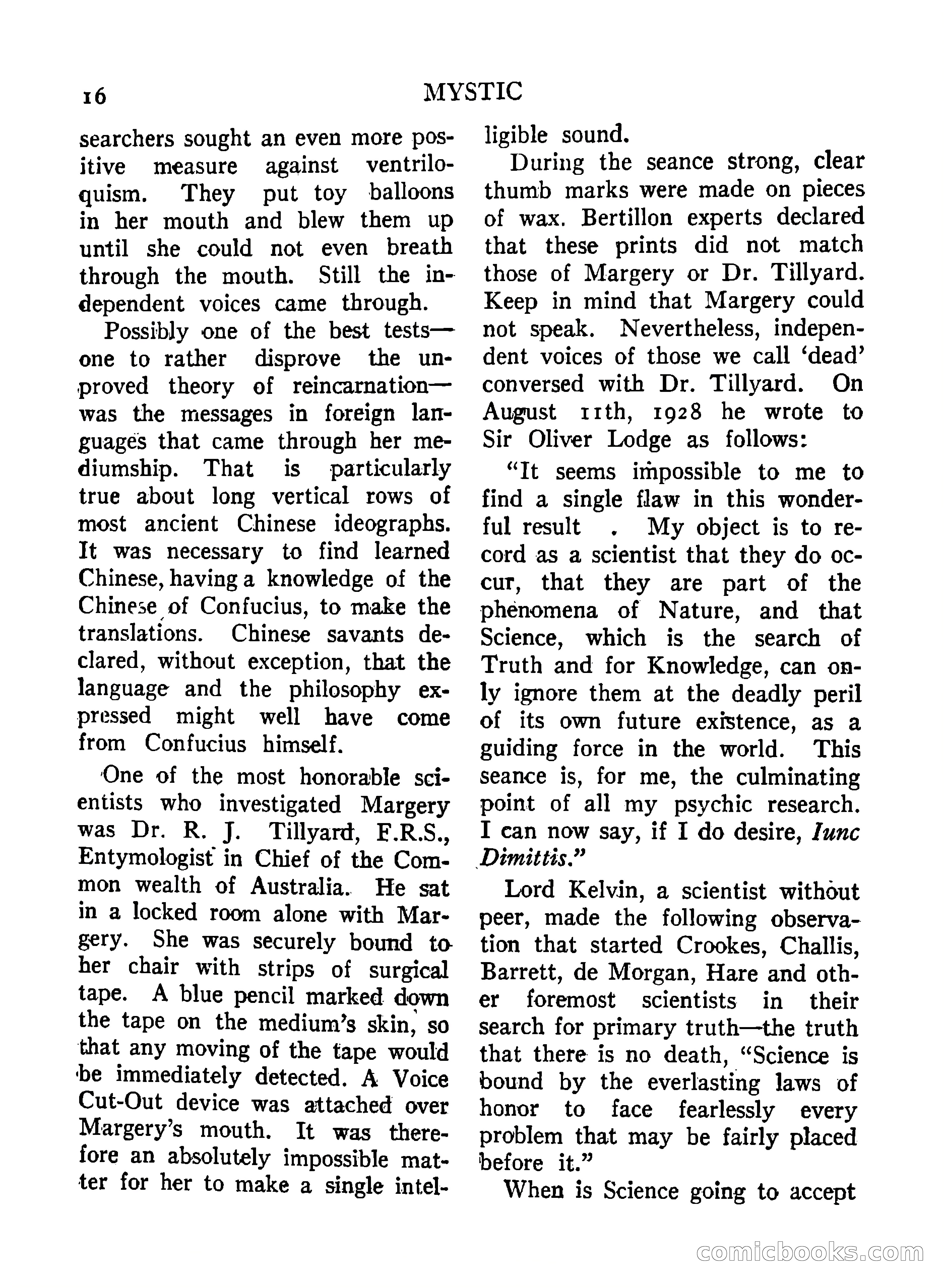 Mystic Magazine, December 1954 — page 16 of 133