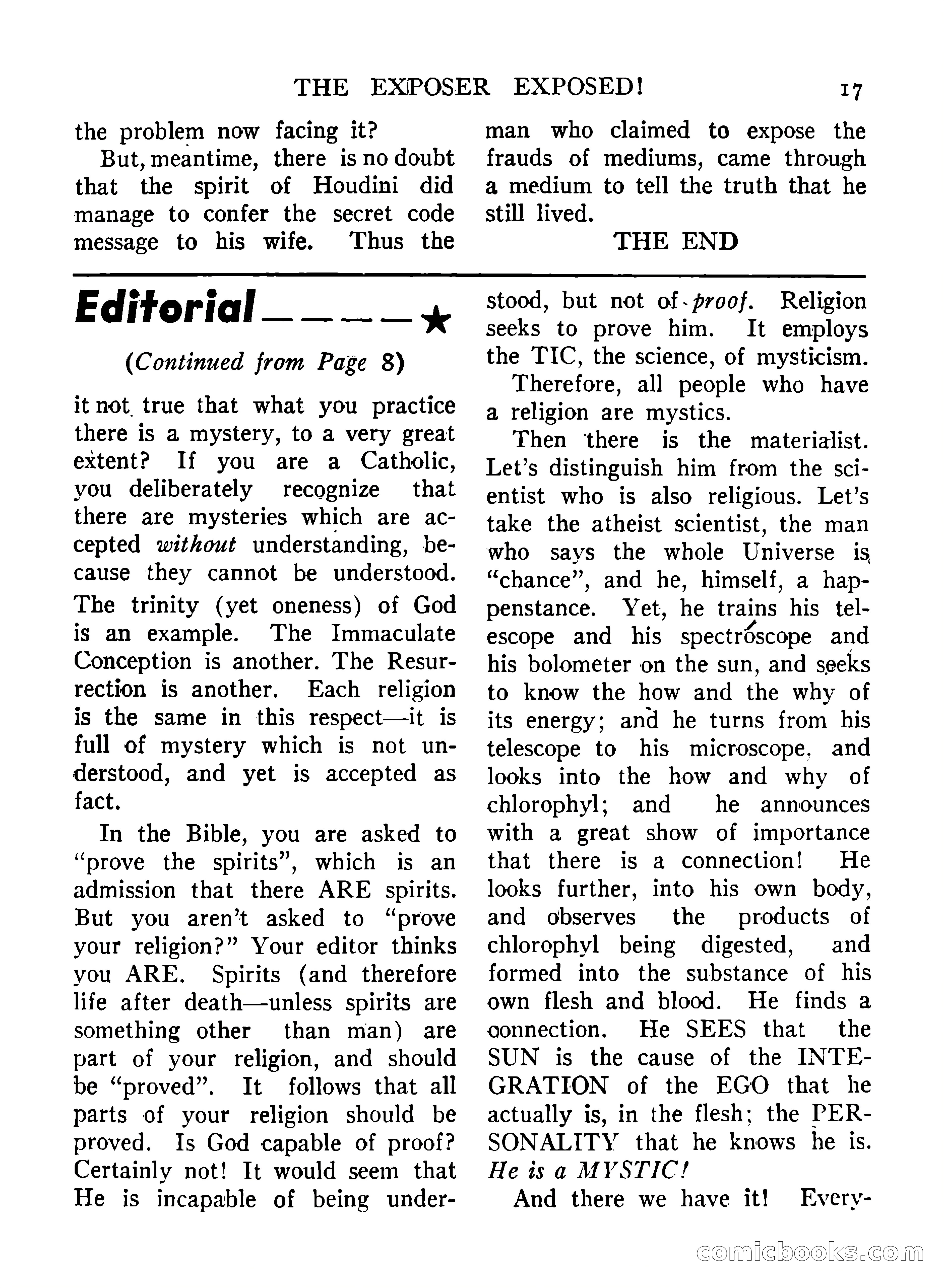 Mystic Magazine, December 1954 — page 17 of 133