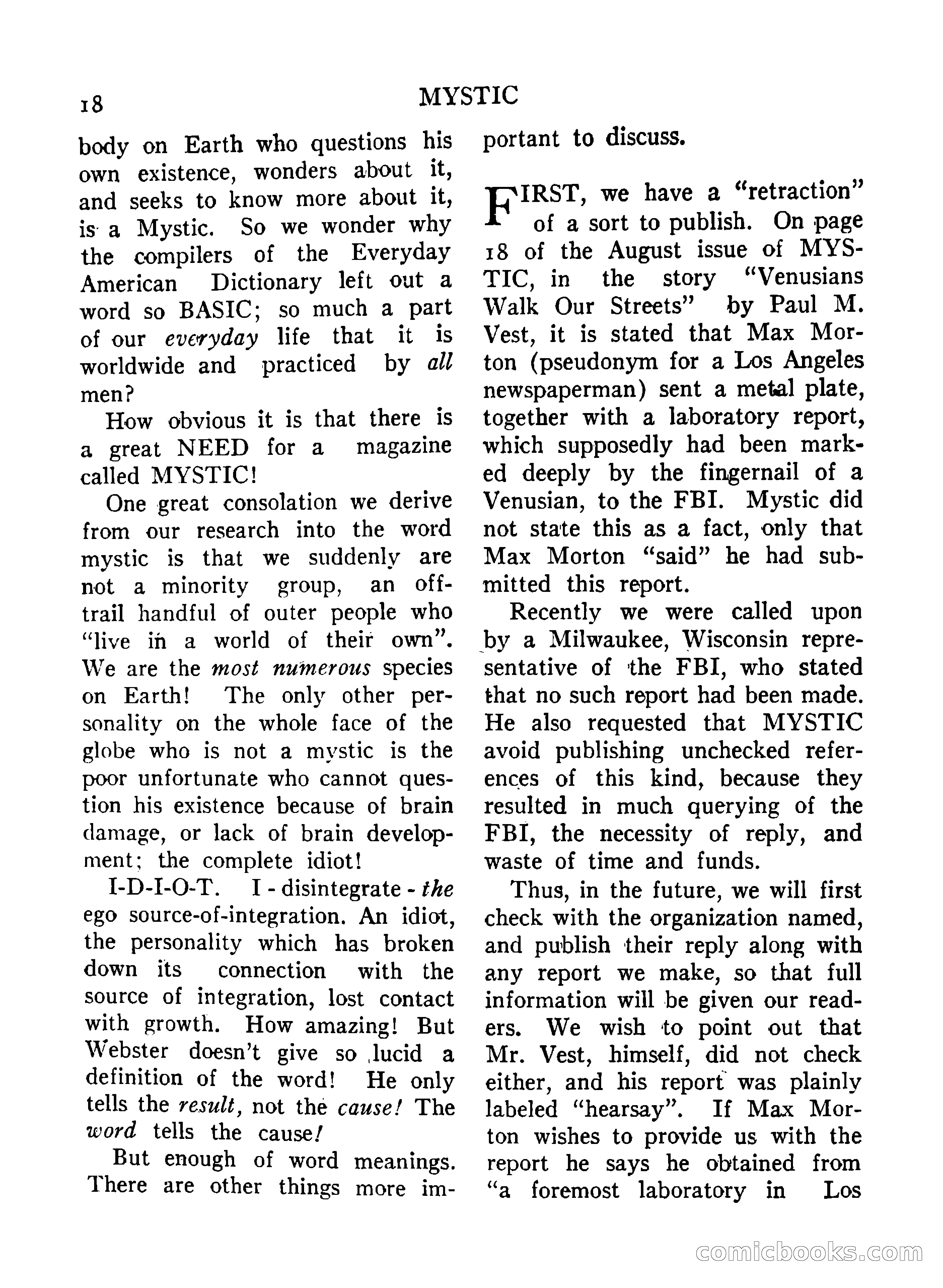 Mystic Magazine, December 1954 — page 18 of 133