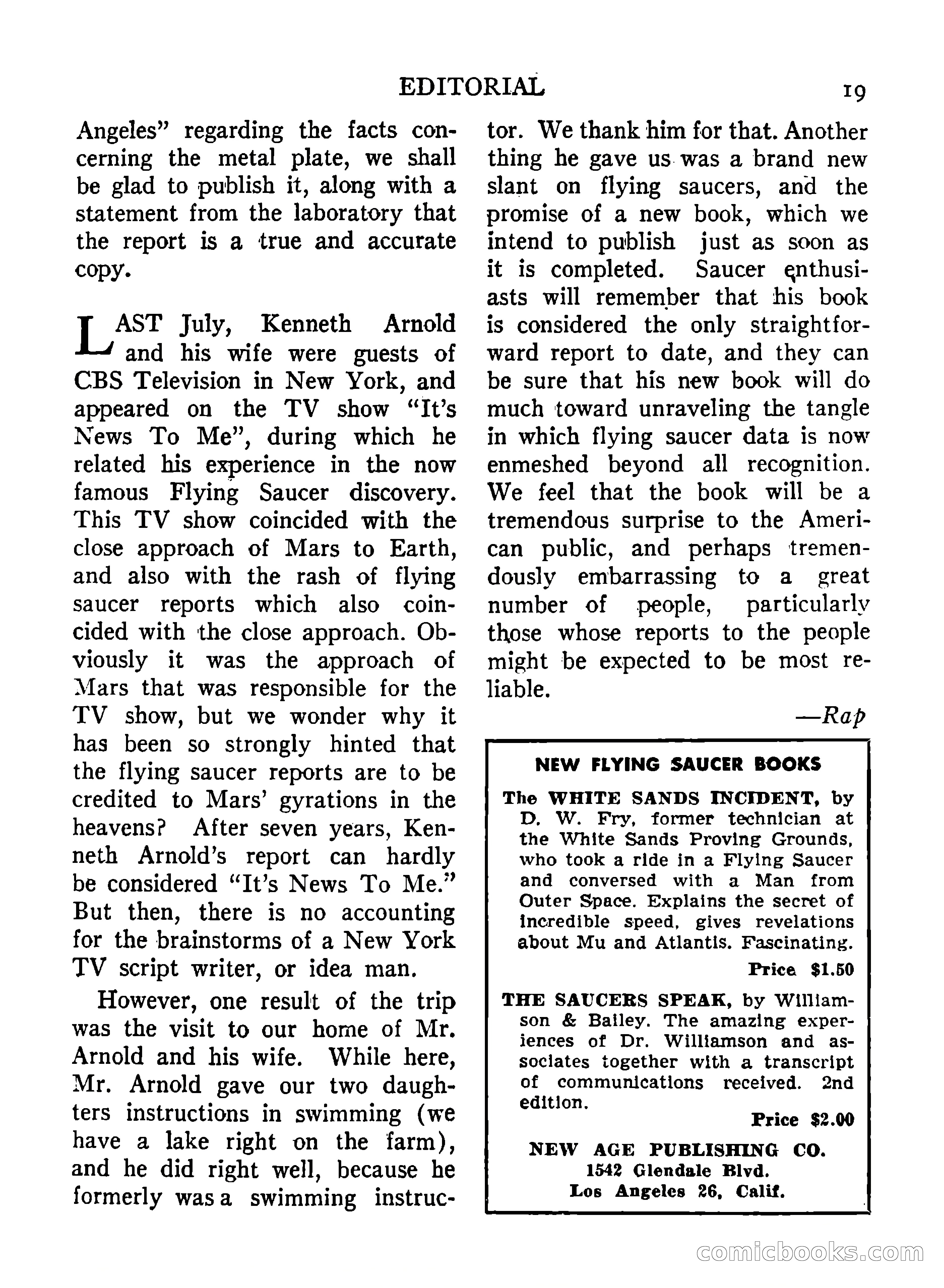 Mystic Magazine, December 1954 — page 19 of 133