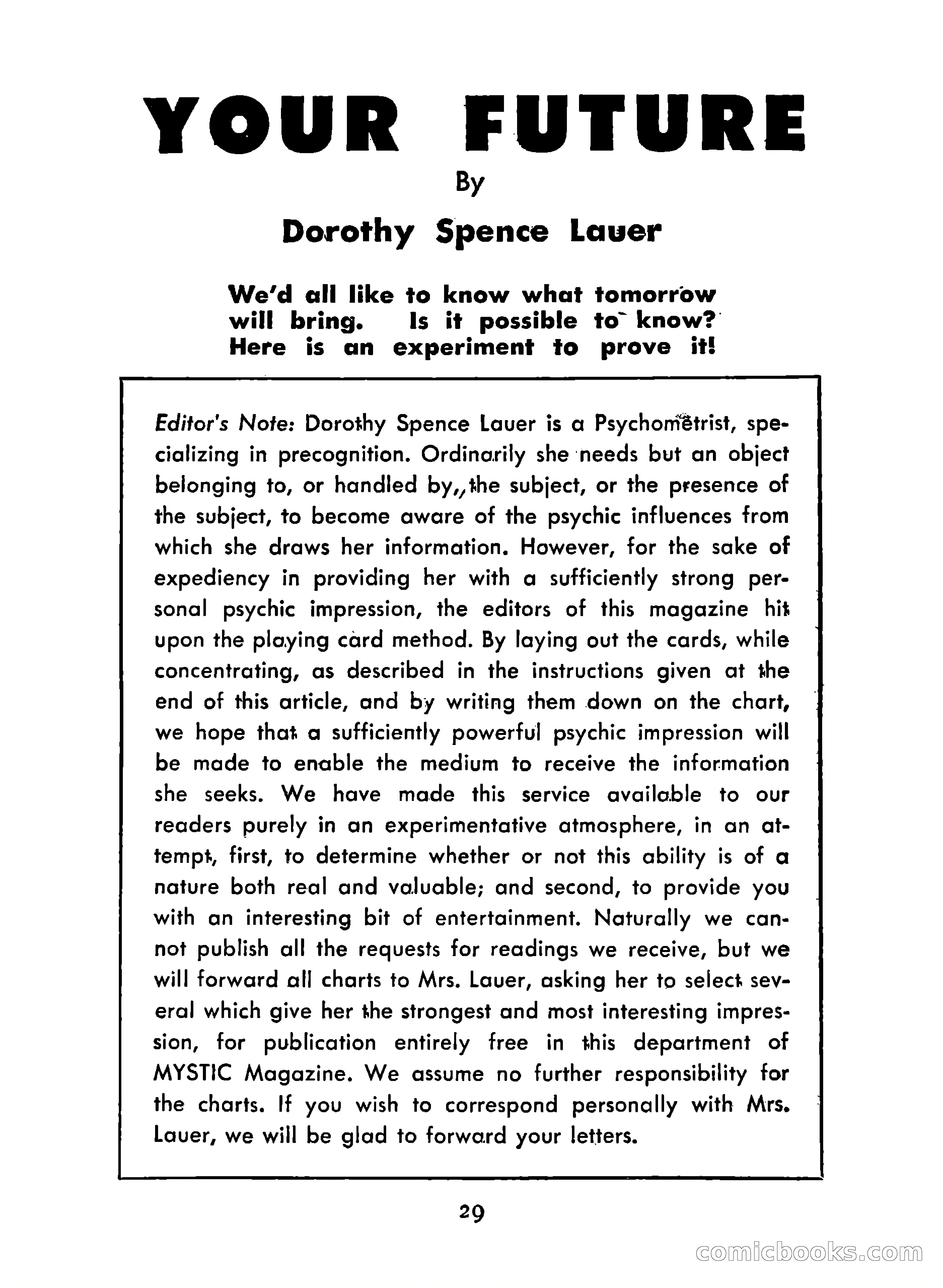 Mystic Magazine, December 1954 — page 29 of 133