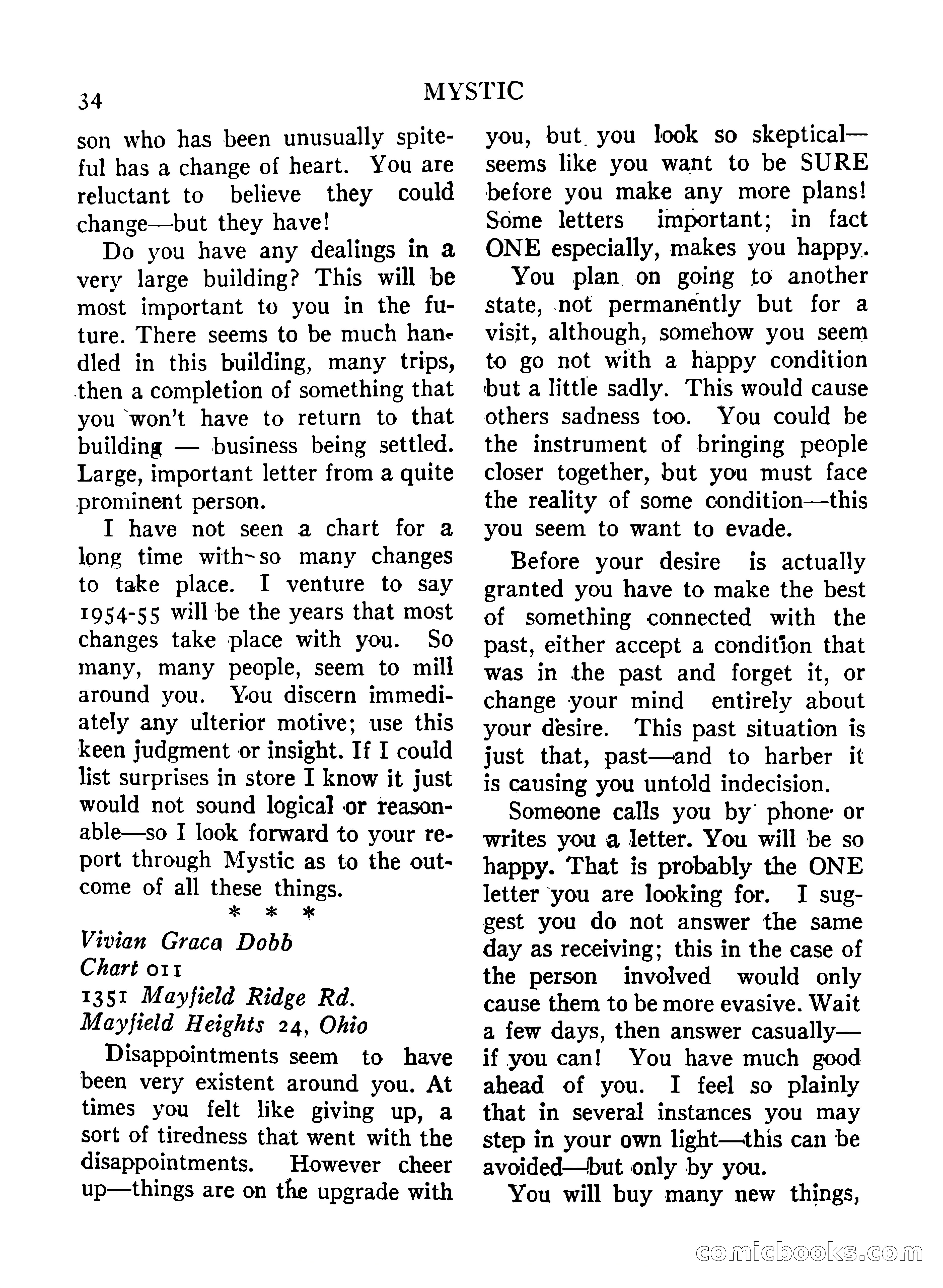Mystic Magazine, December 1954 — page 34 of 133