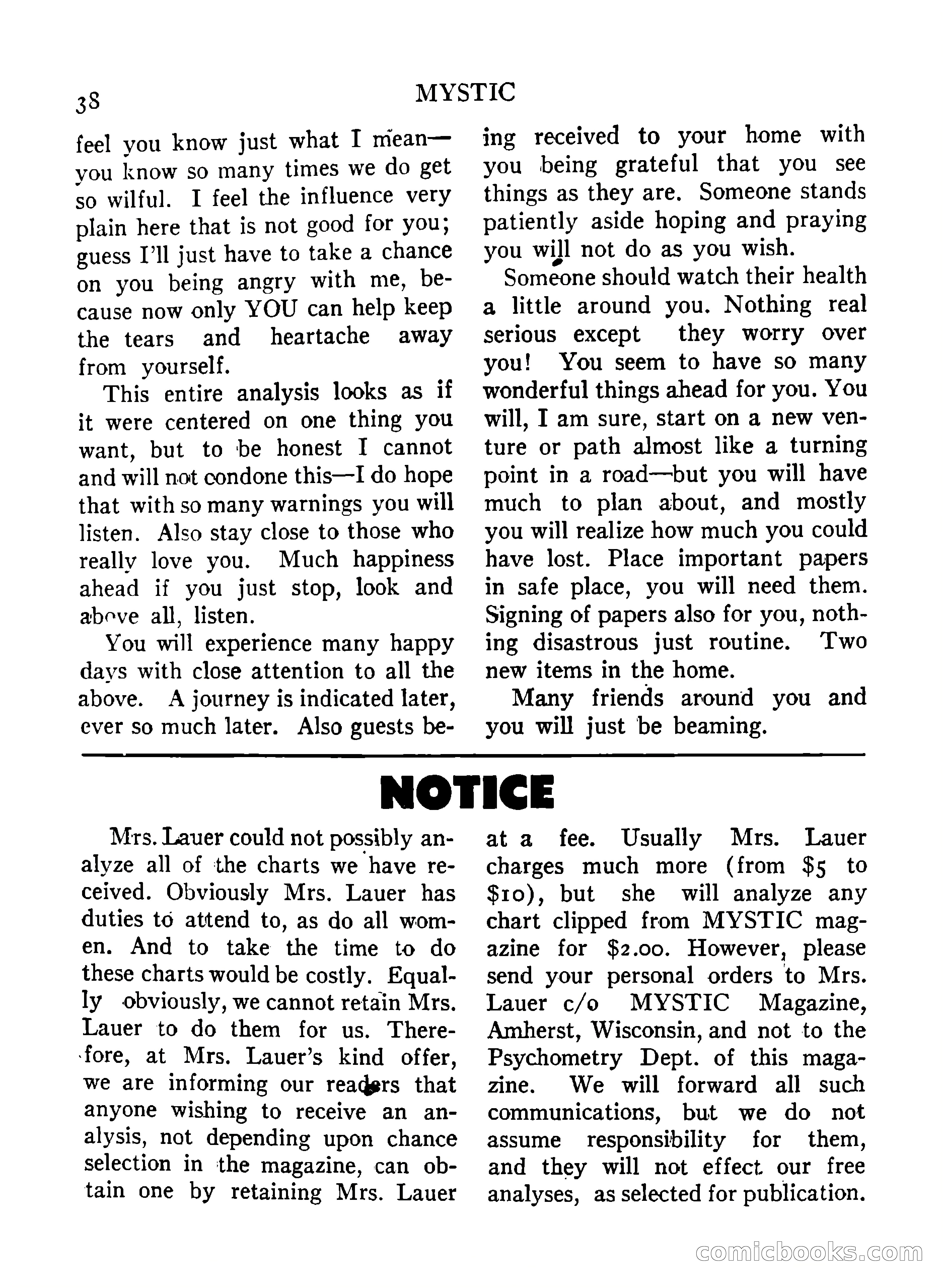 Mystic Magazine, December 1954 — page 38 of 133