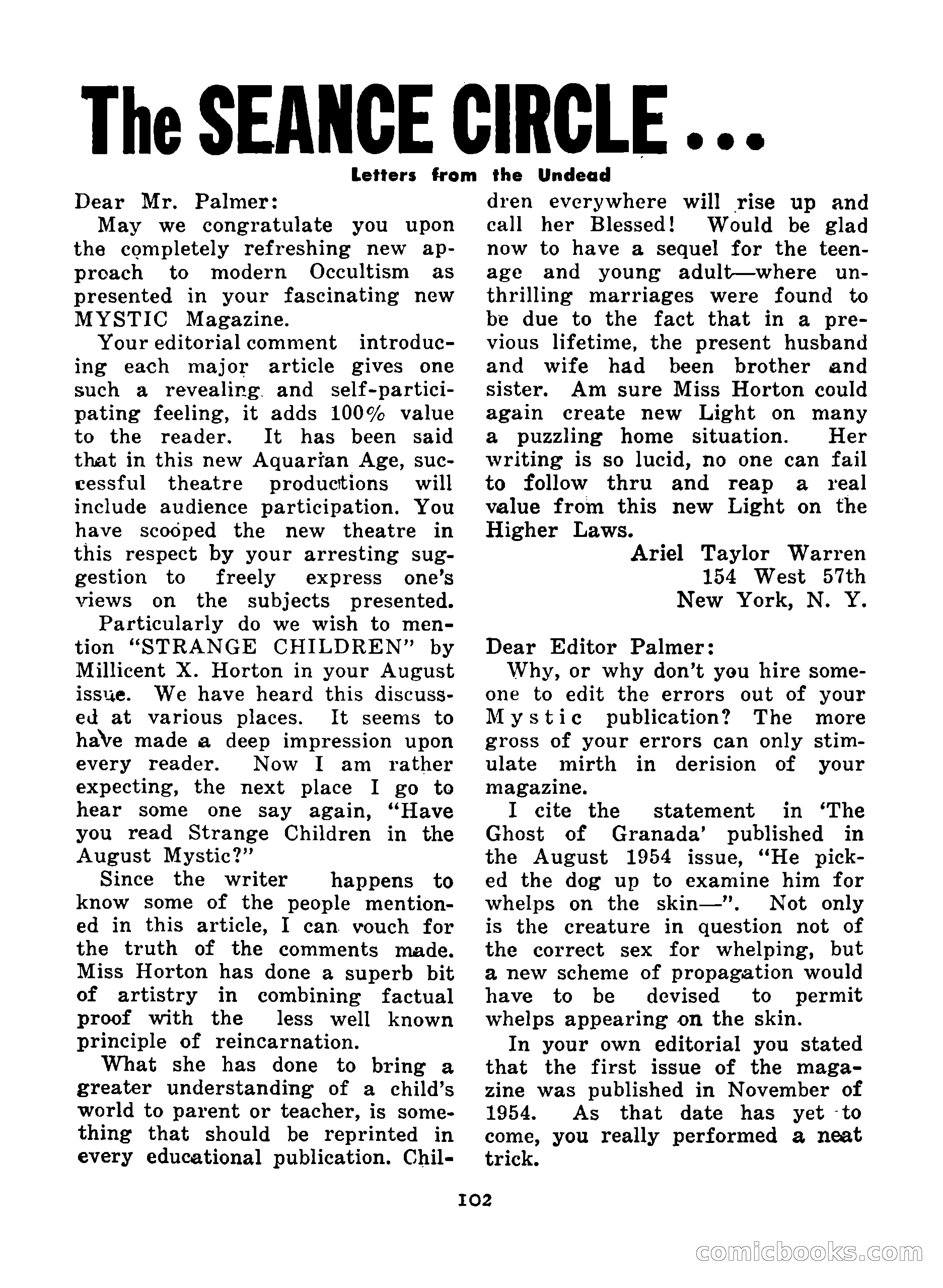 Mystic Magazine, December 1954 — page 102 of 133