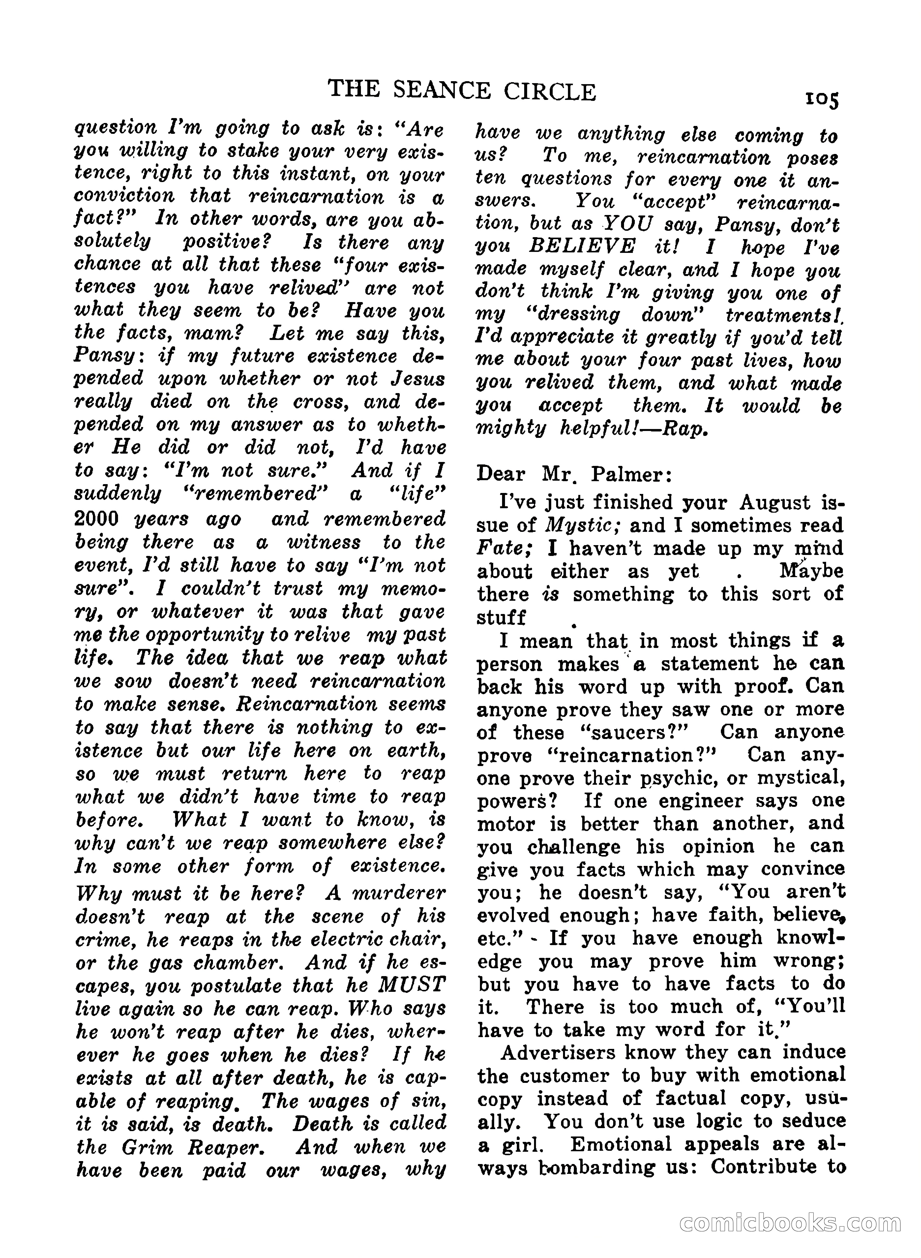 Mystic Magazine, December 1954 — page 105 of 133