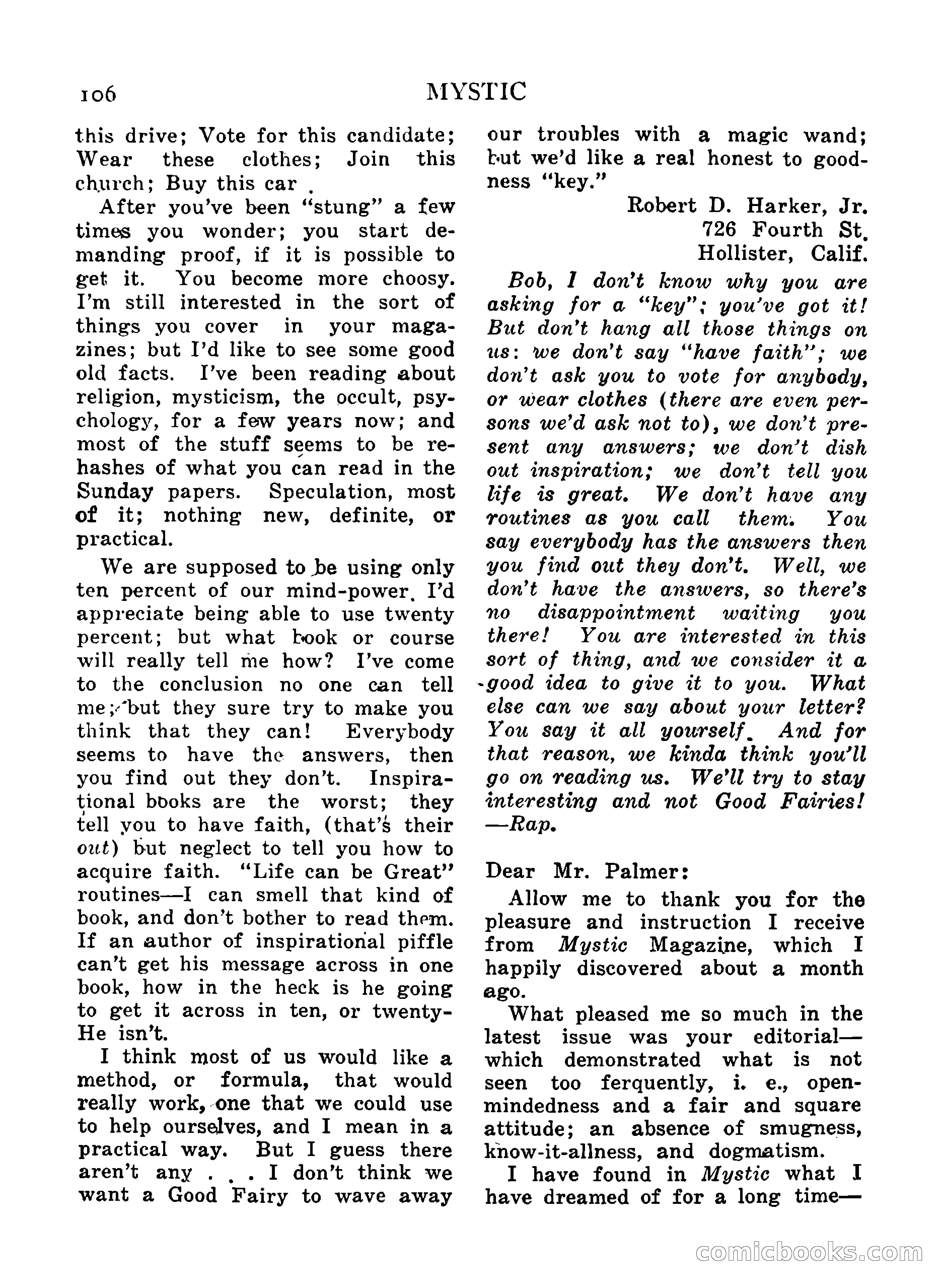 Mystic Magazine, December 1954 — page 106 of 133