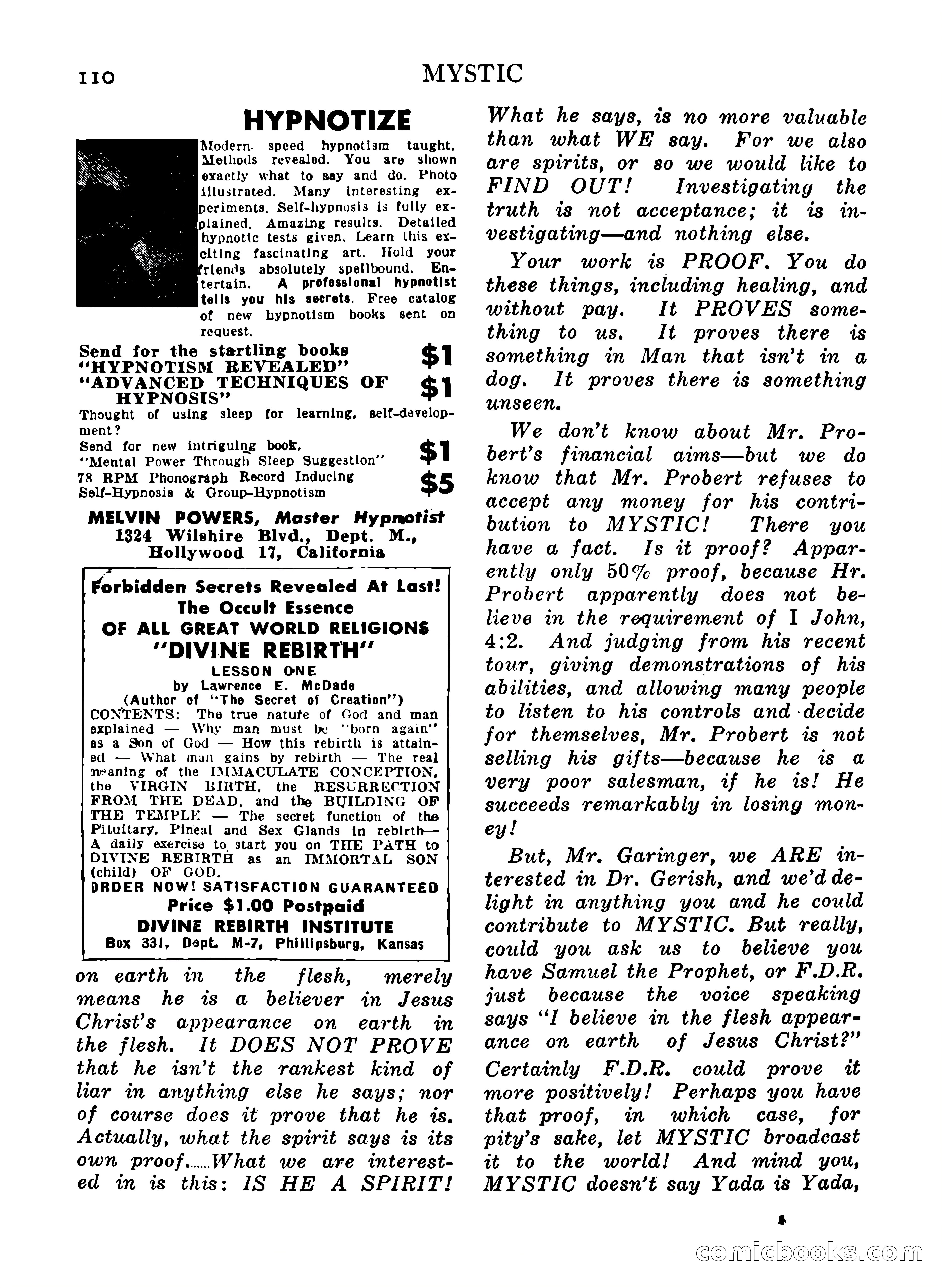 Mystic Magazine, December 1954 — page 110 of 133