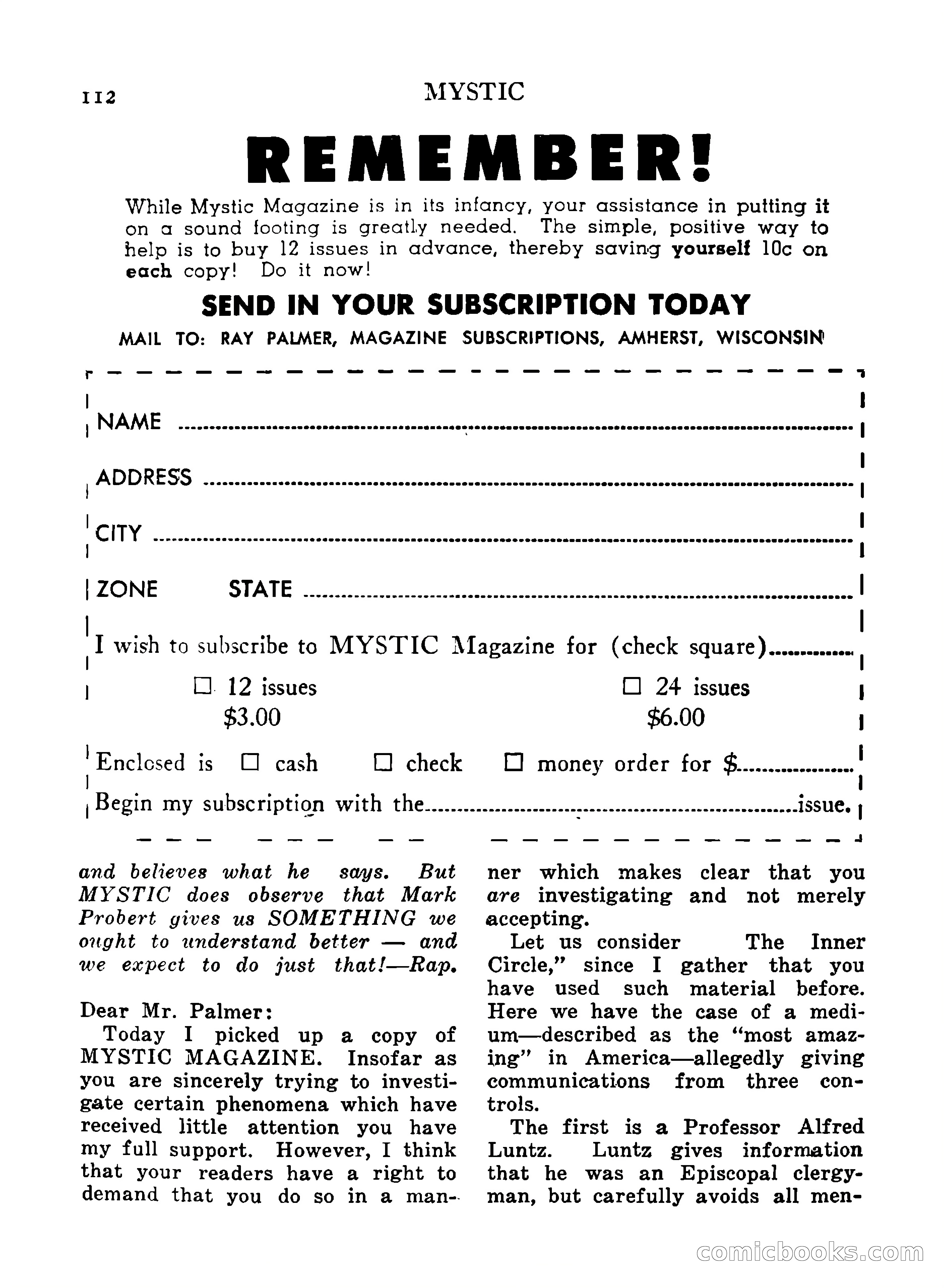 Mystic Magazine, December 1954 — page 112 of 133