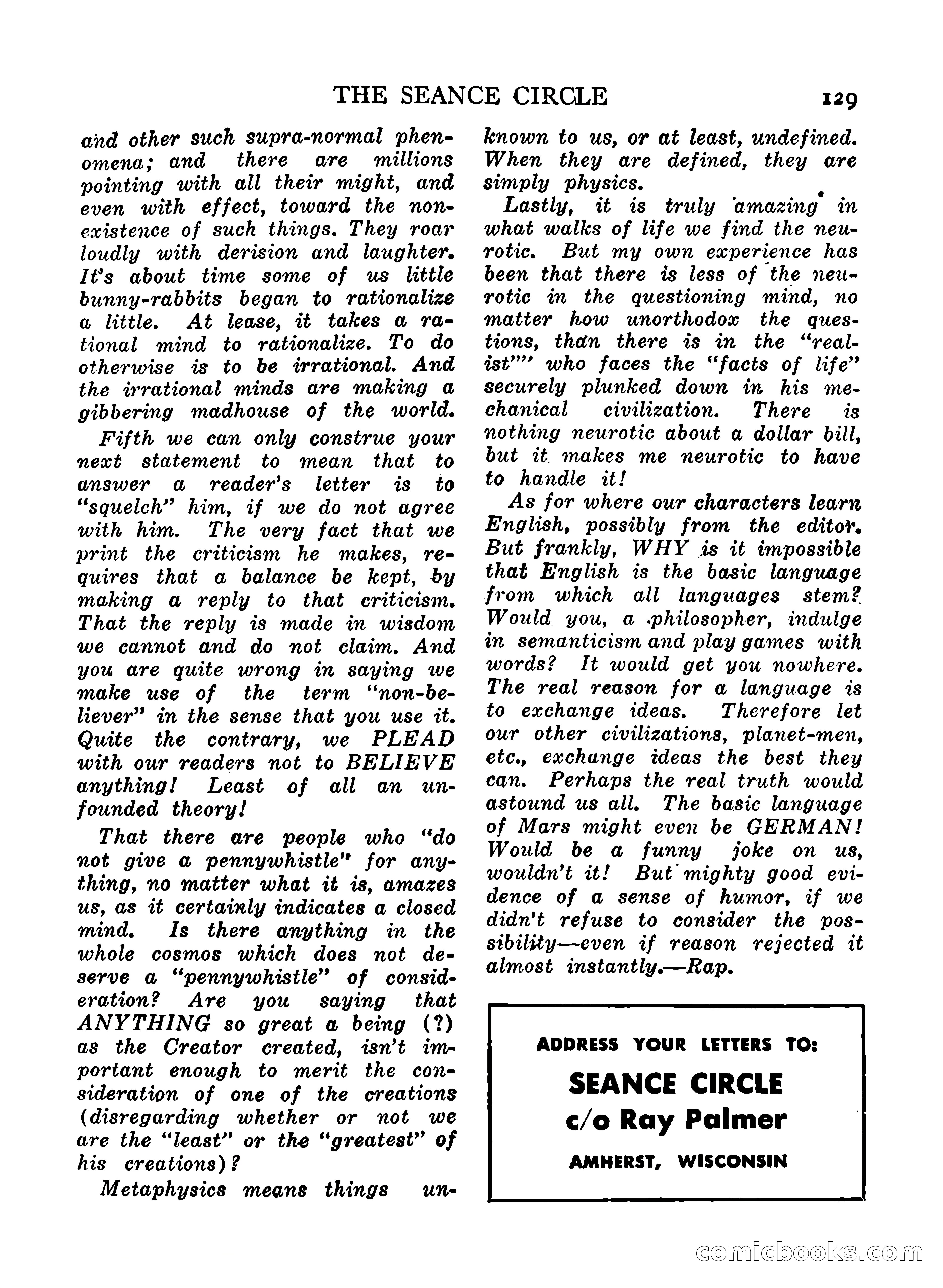 Mystic Magazine, December 1954 — page 129 of 133
