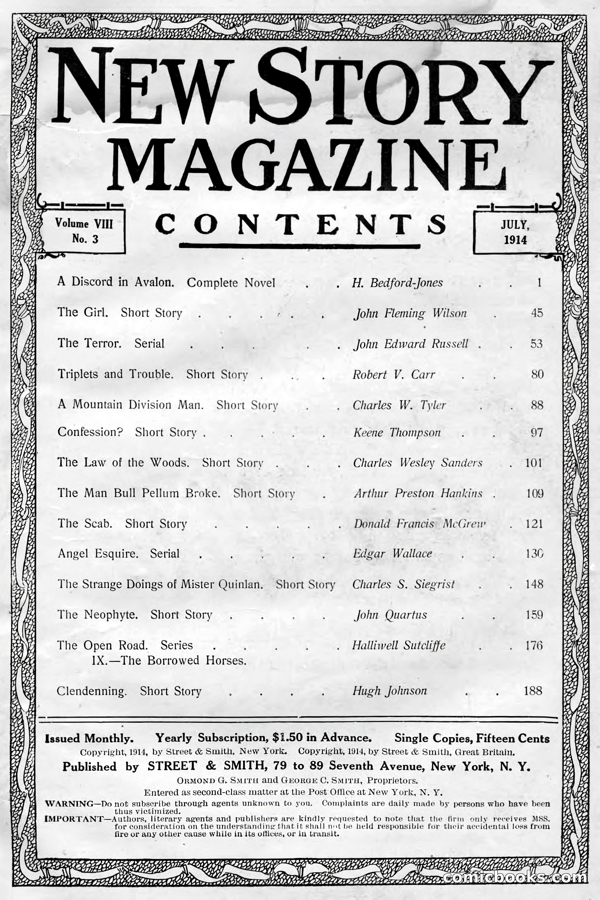 New Story Magazine, July 1914 — page 3 of 204