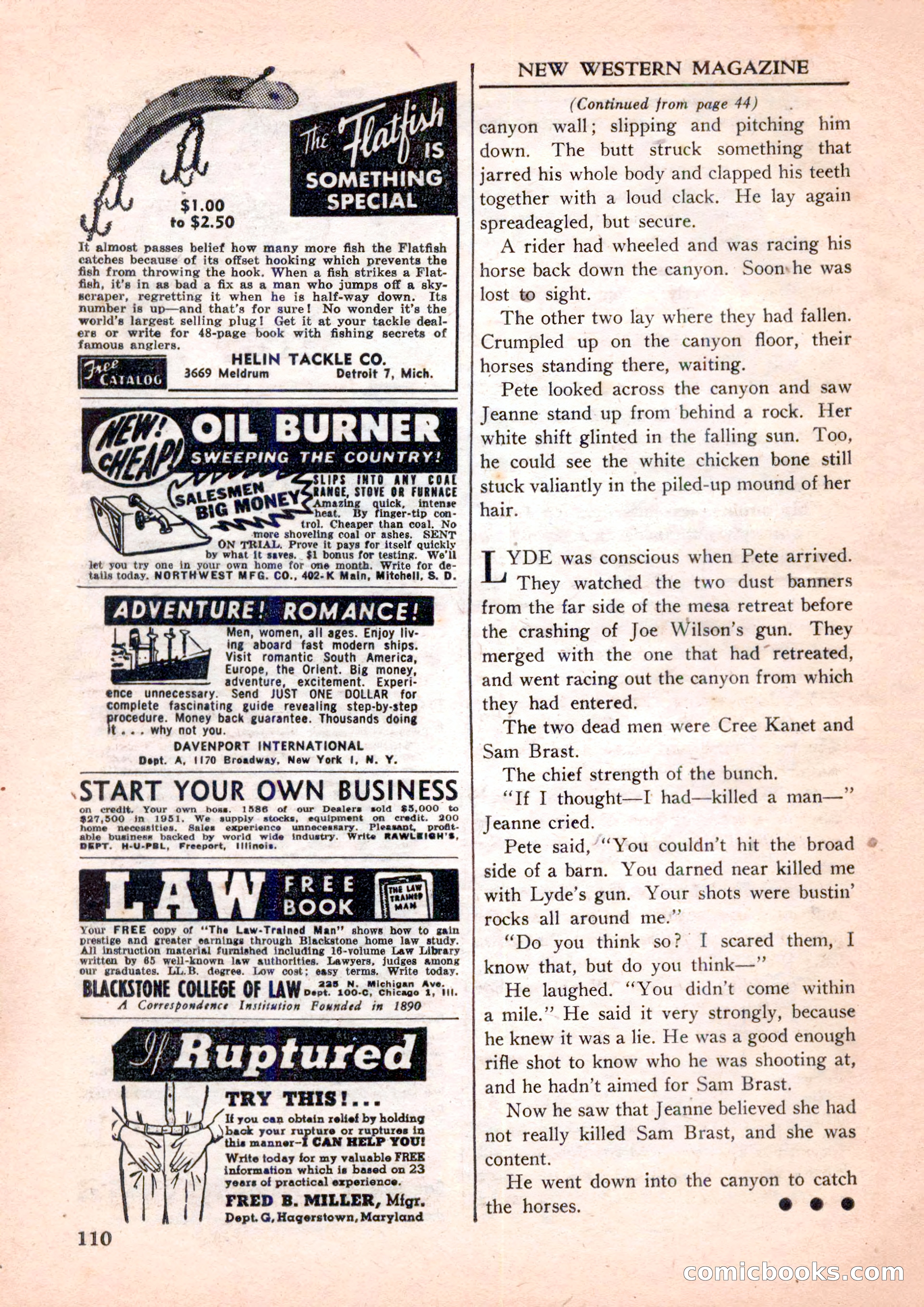 New Western Magazine, September 1952 — page 110 of 116
