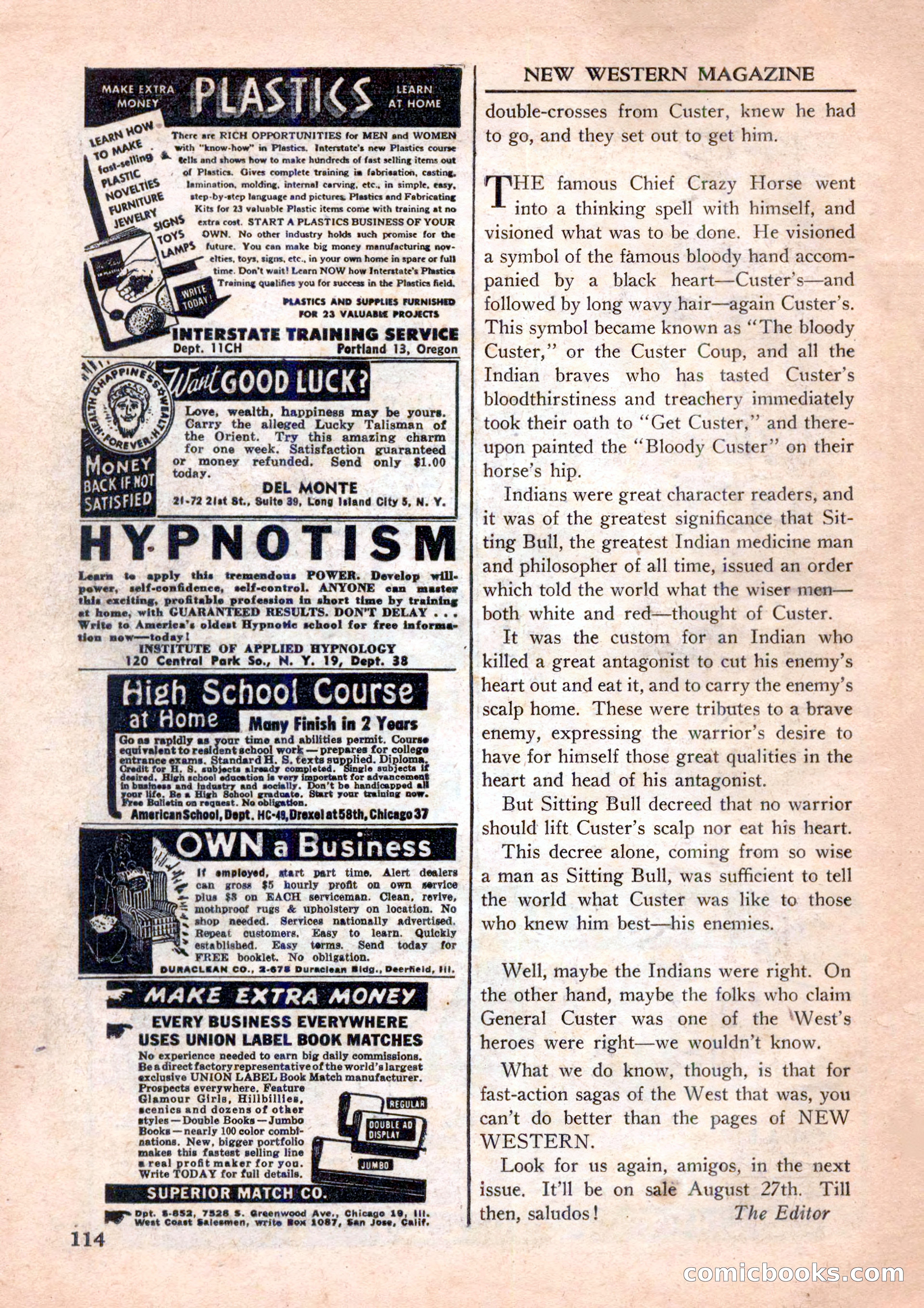 New Western Magazine, September 1952 — page 114 of 116