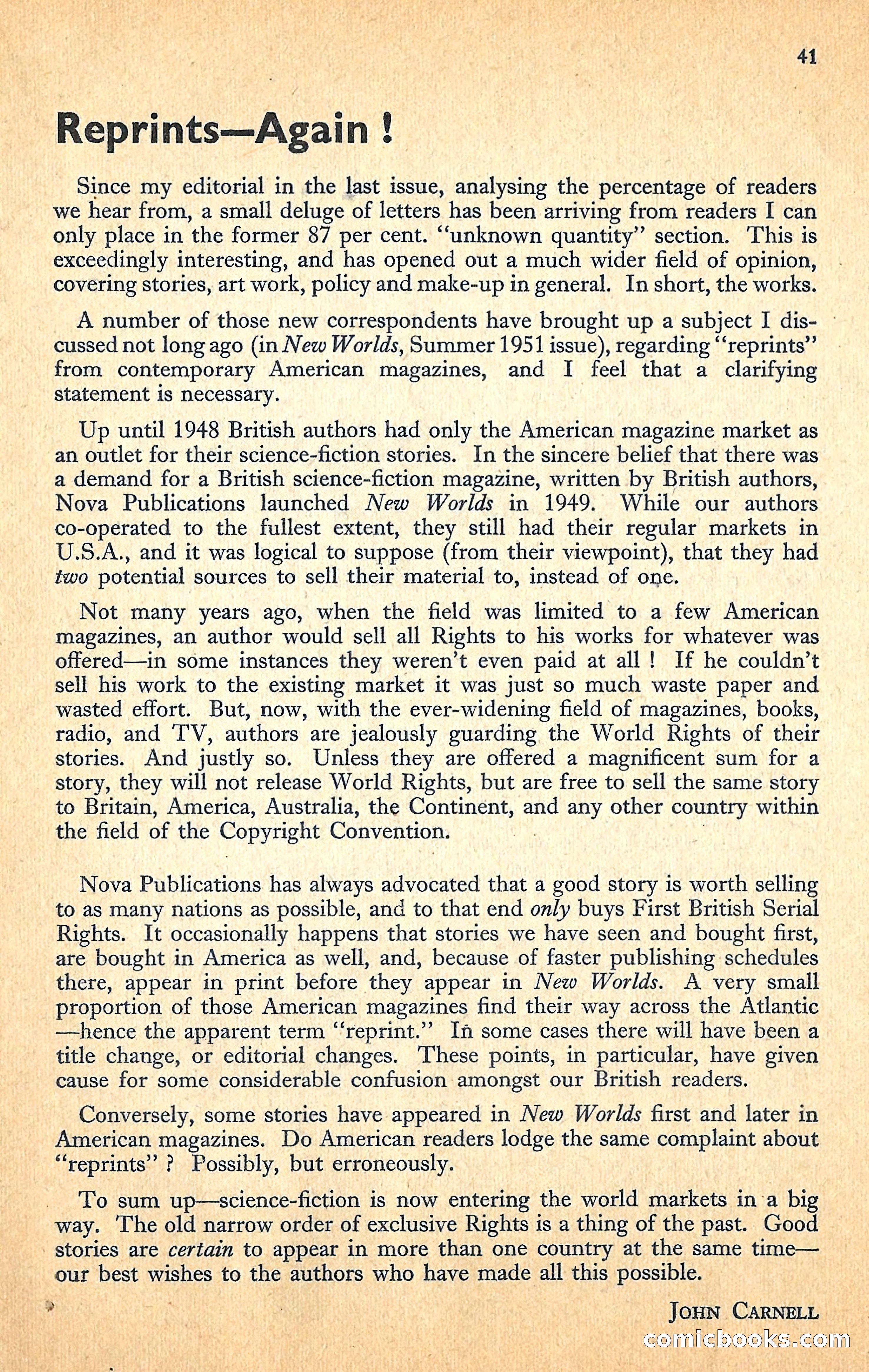 New Worlds, January 1952 — page 43 of 100