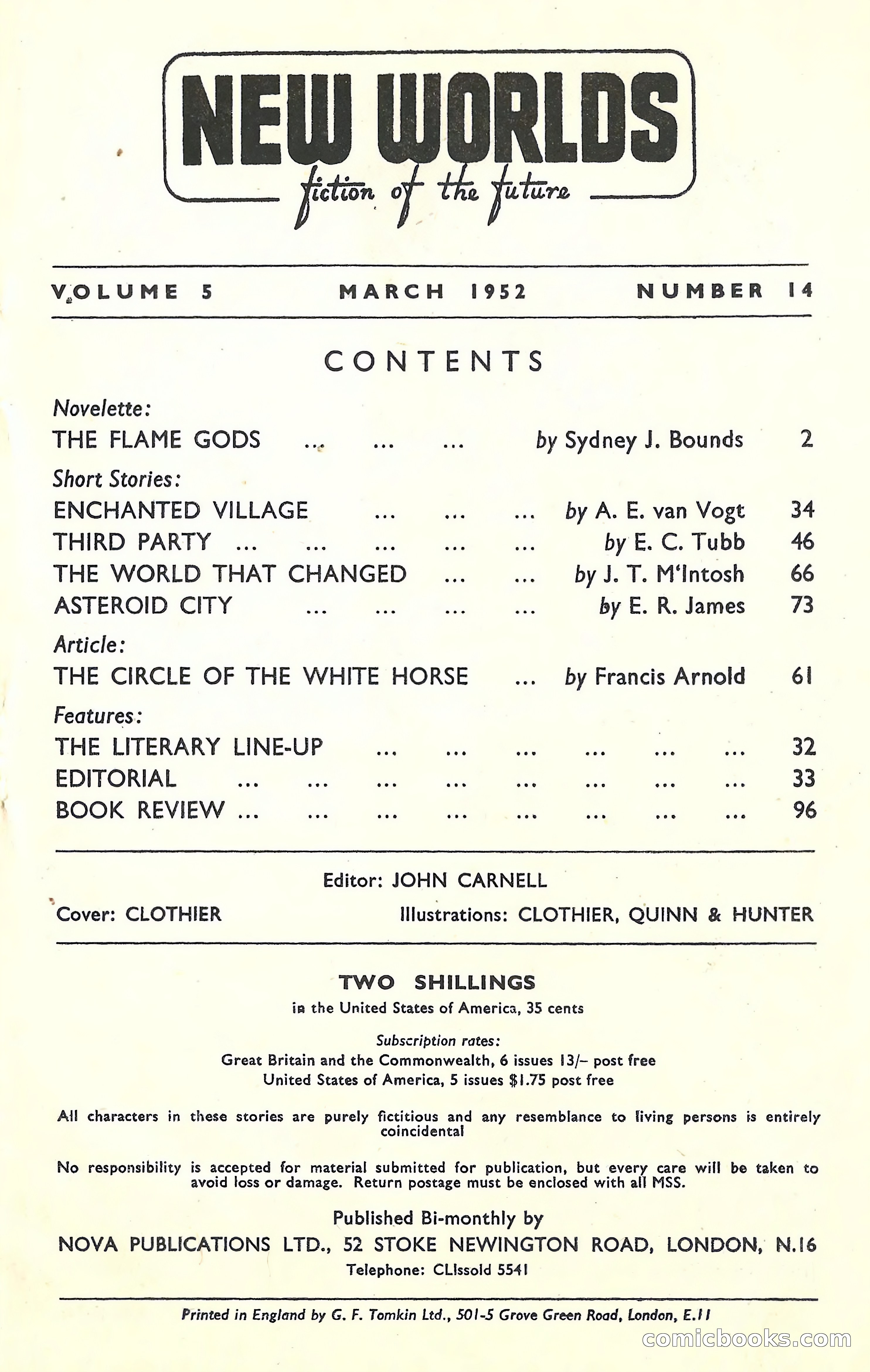 New Worlds, March 1952 — page 3 of 100
