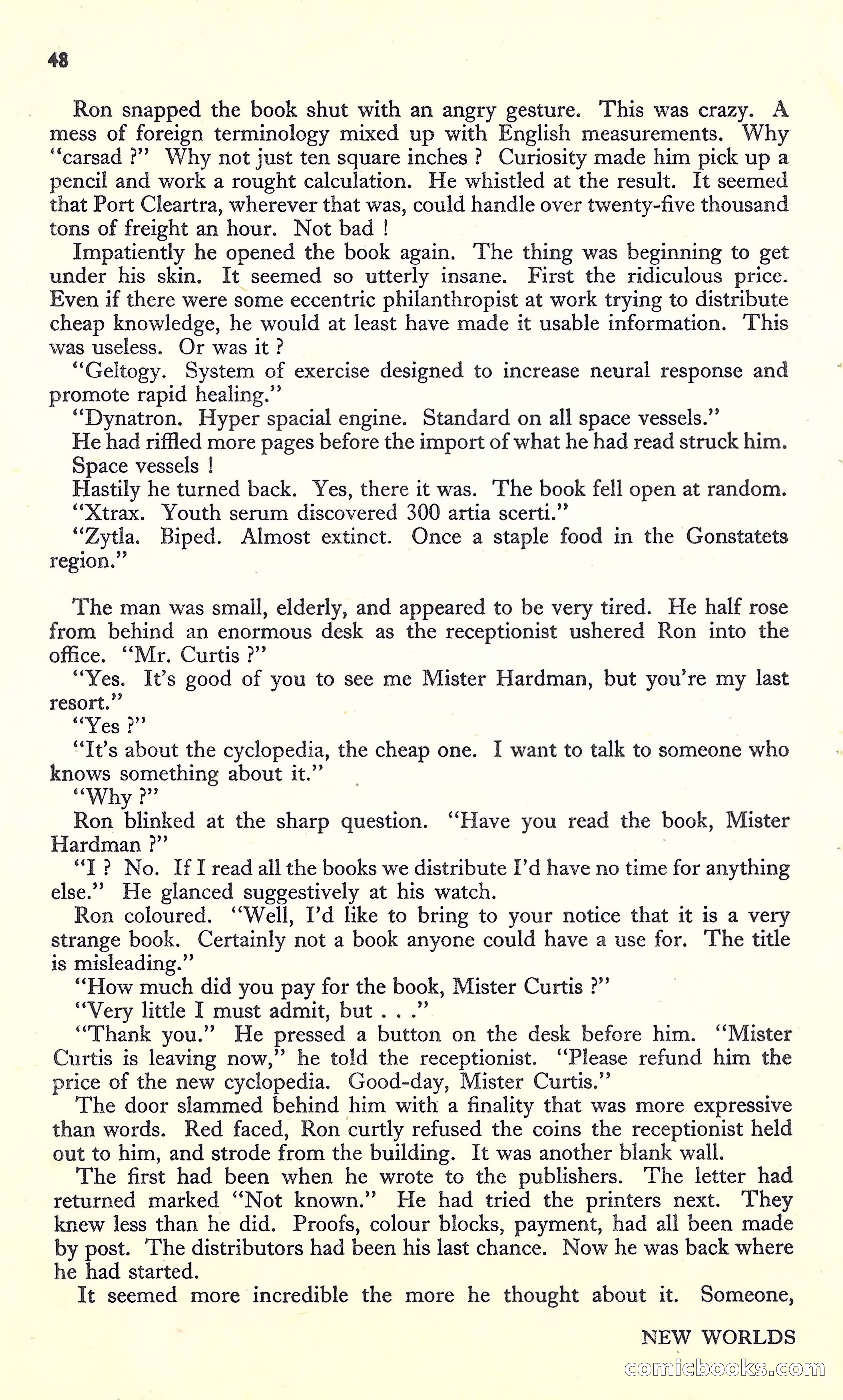 New Worlds, March 1952 — page 50 of 100