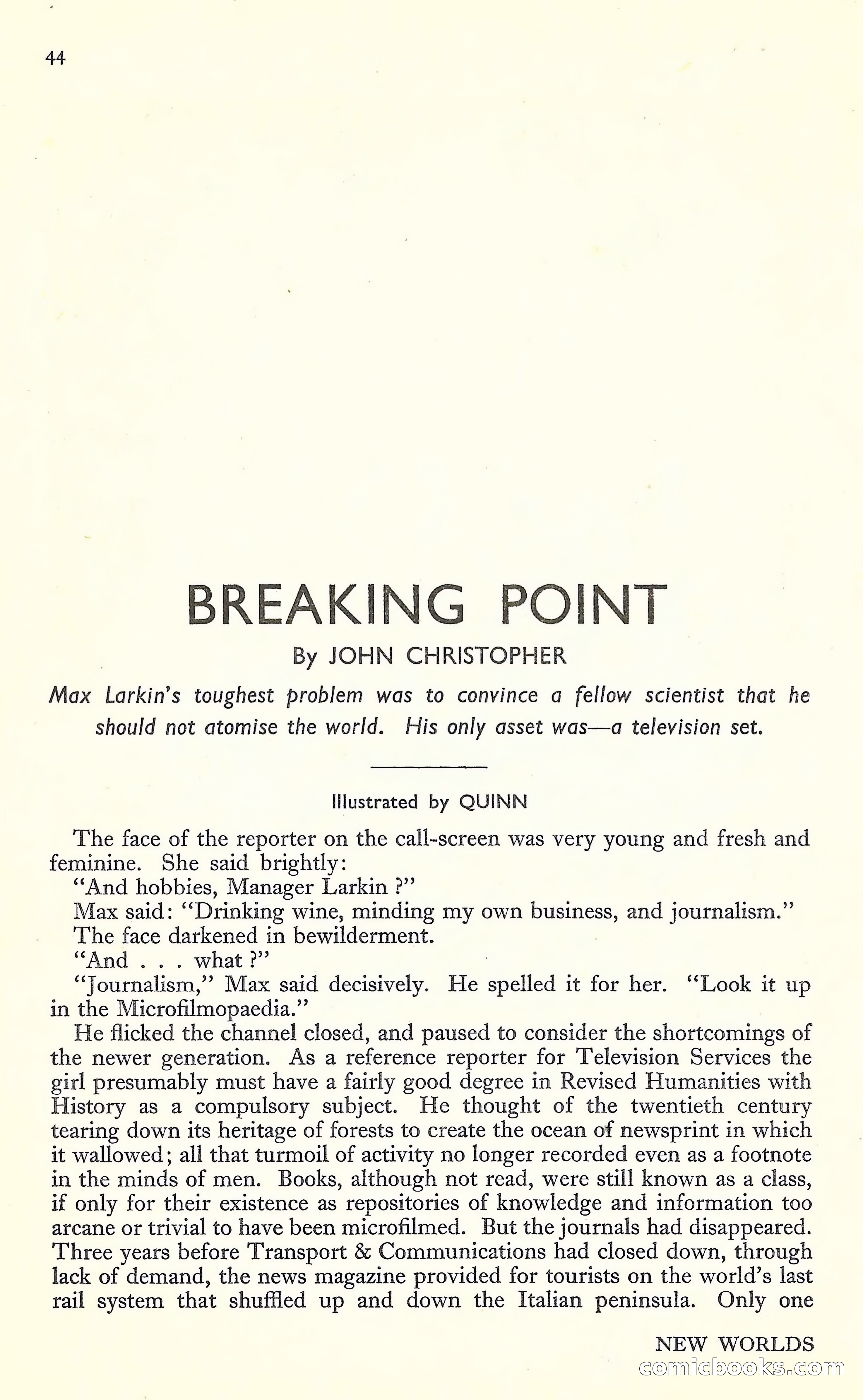 New Worlds, May 1952 — page 46 of 100