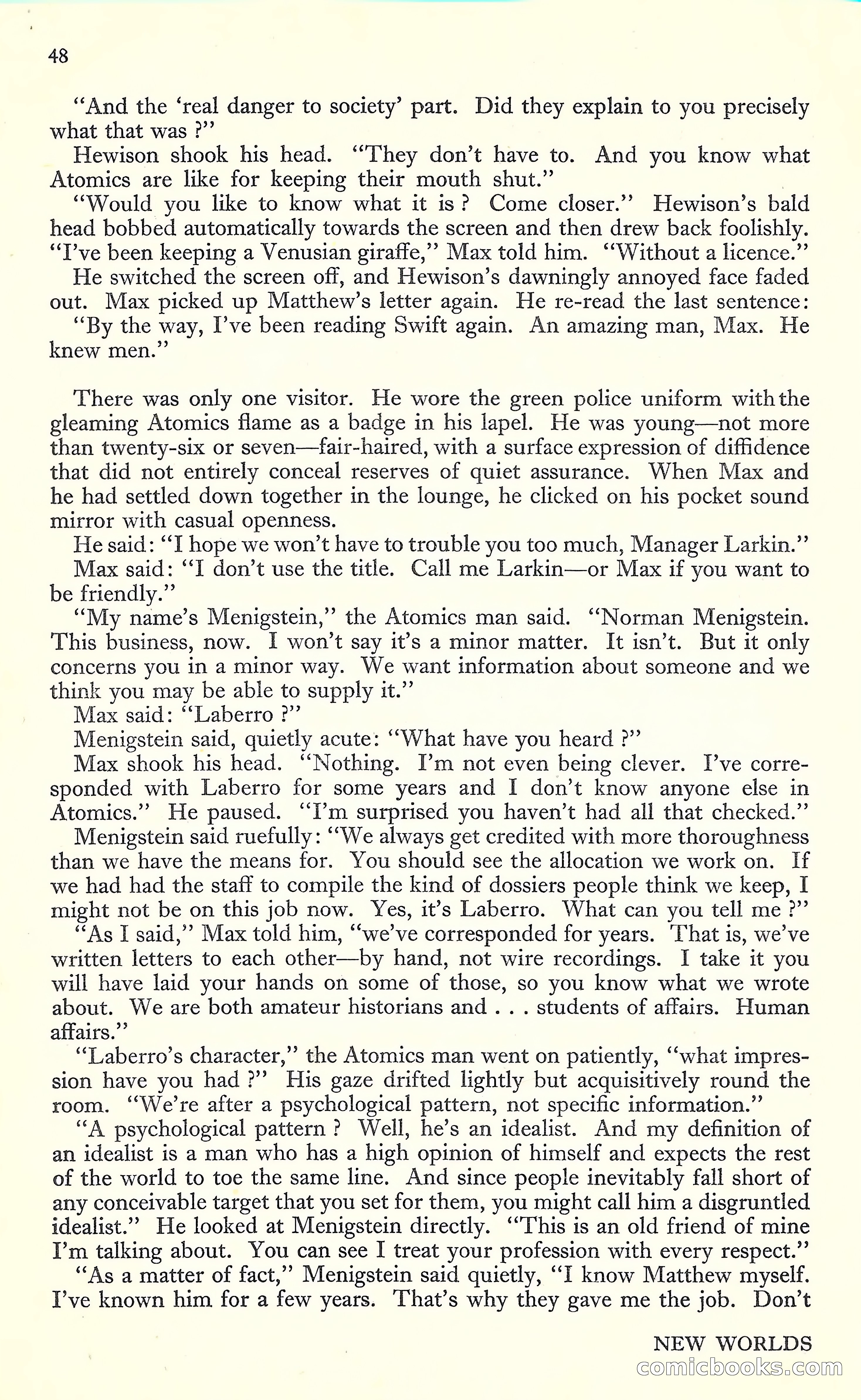 New Worlds, May 1952 — page 50 of 100