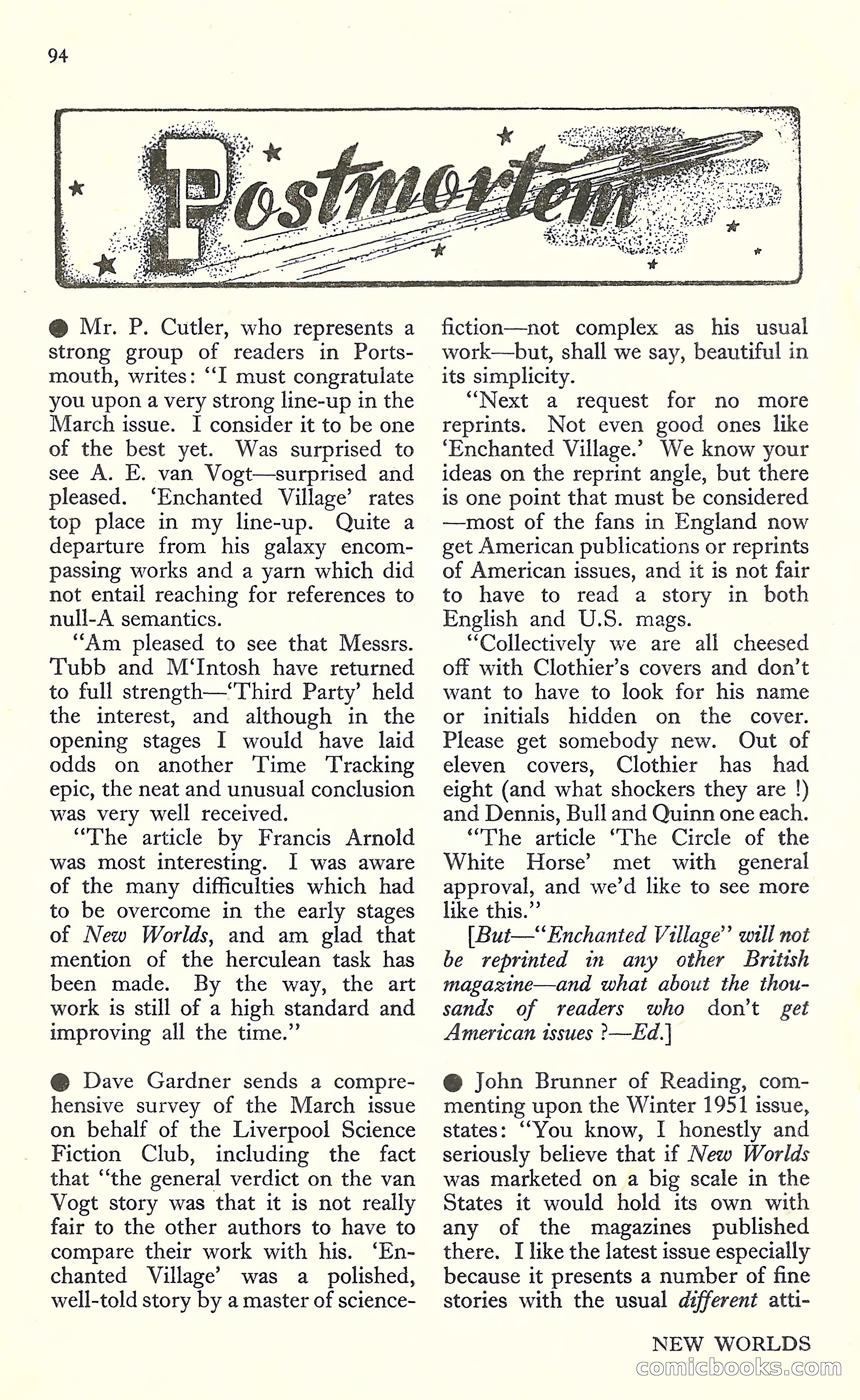 New Worlds, May 1952 — page 96 of 100