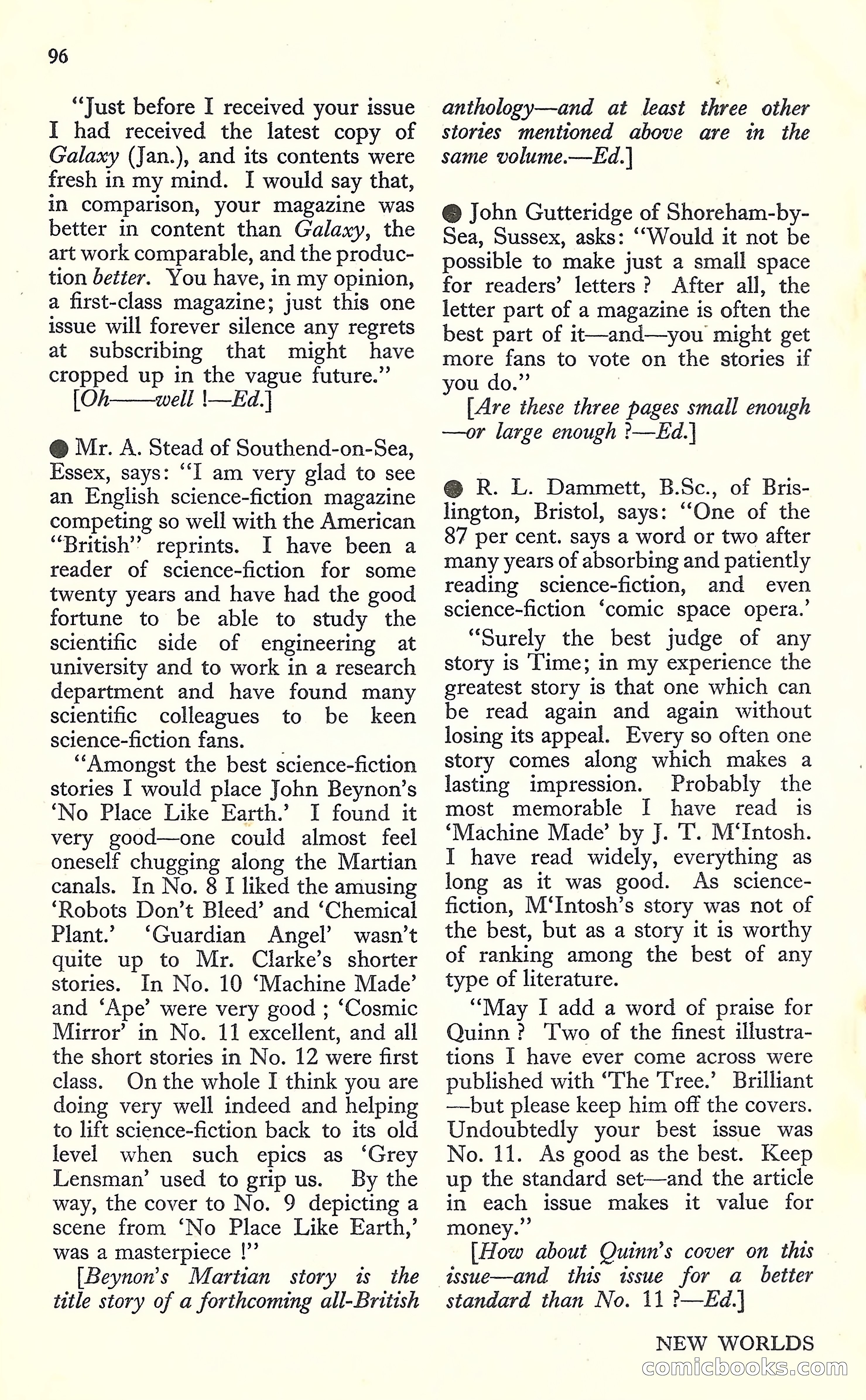 New Worlds, May 1952 — page 98 of 100