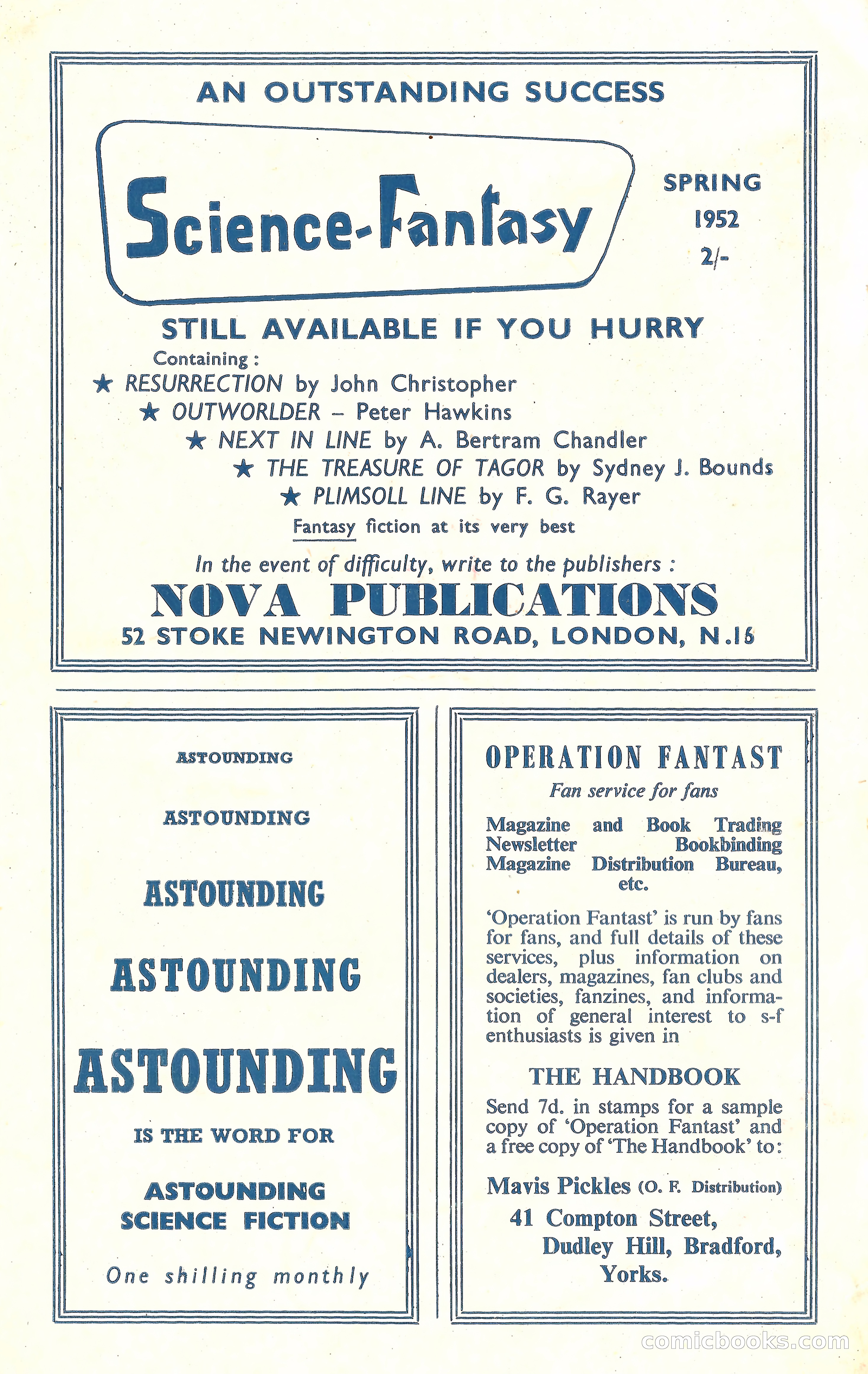 New Worlds, May 1952 — page 100 of 100