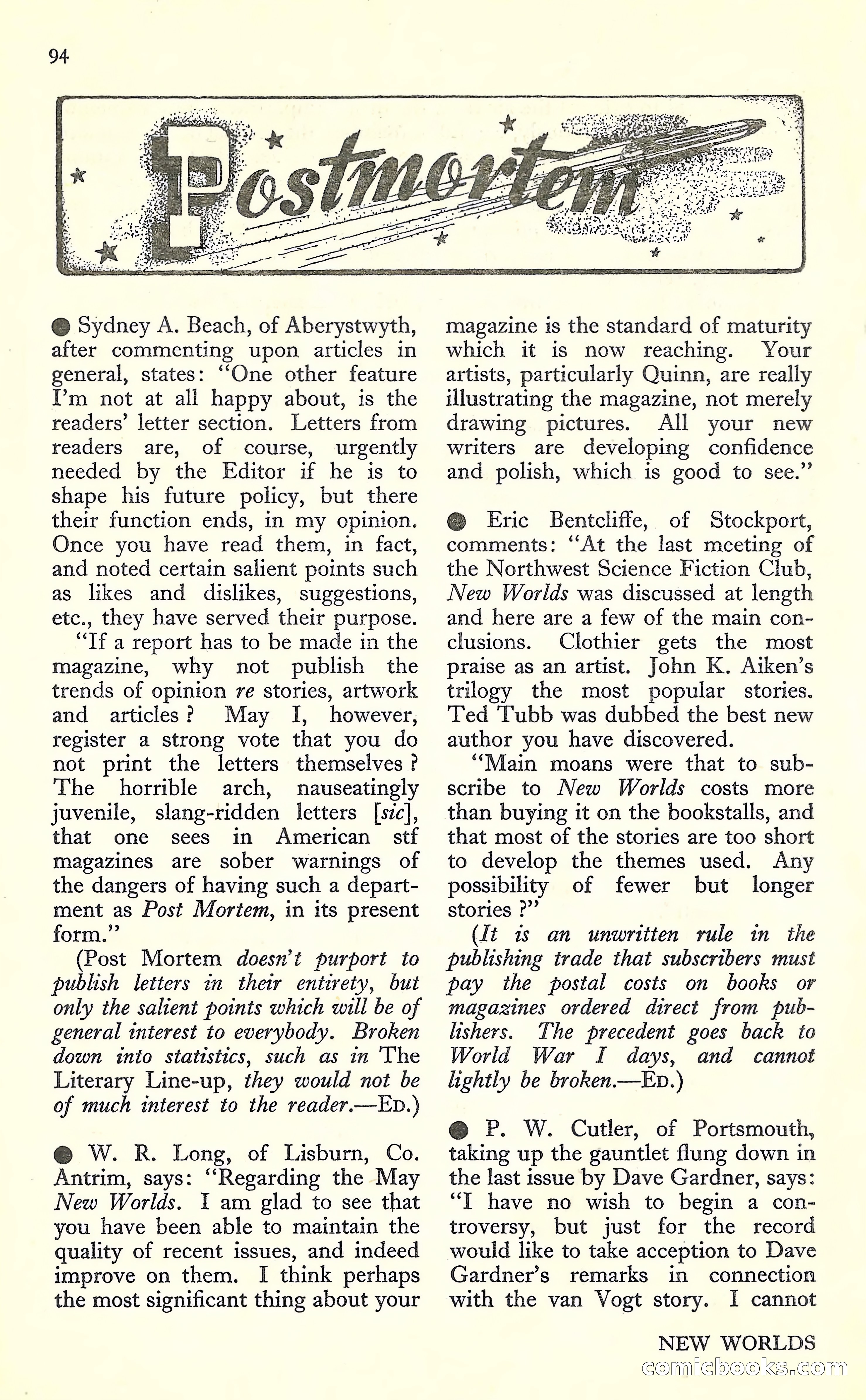 New Worlds #16, July 1952 — page 96 of 100