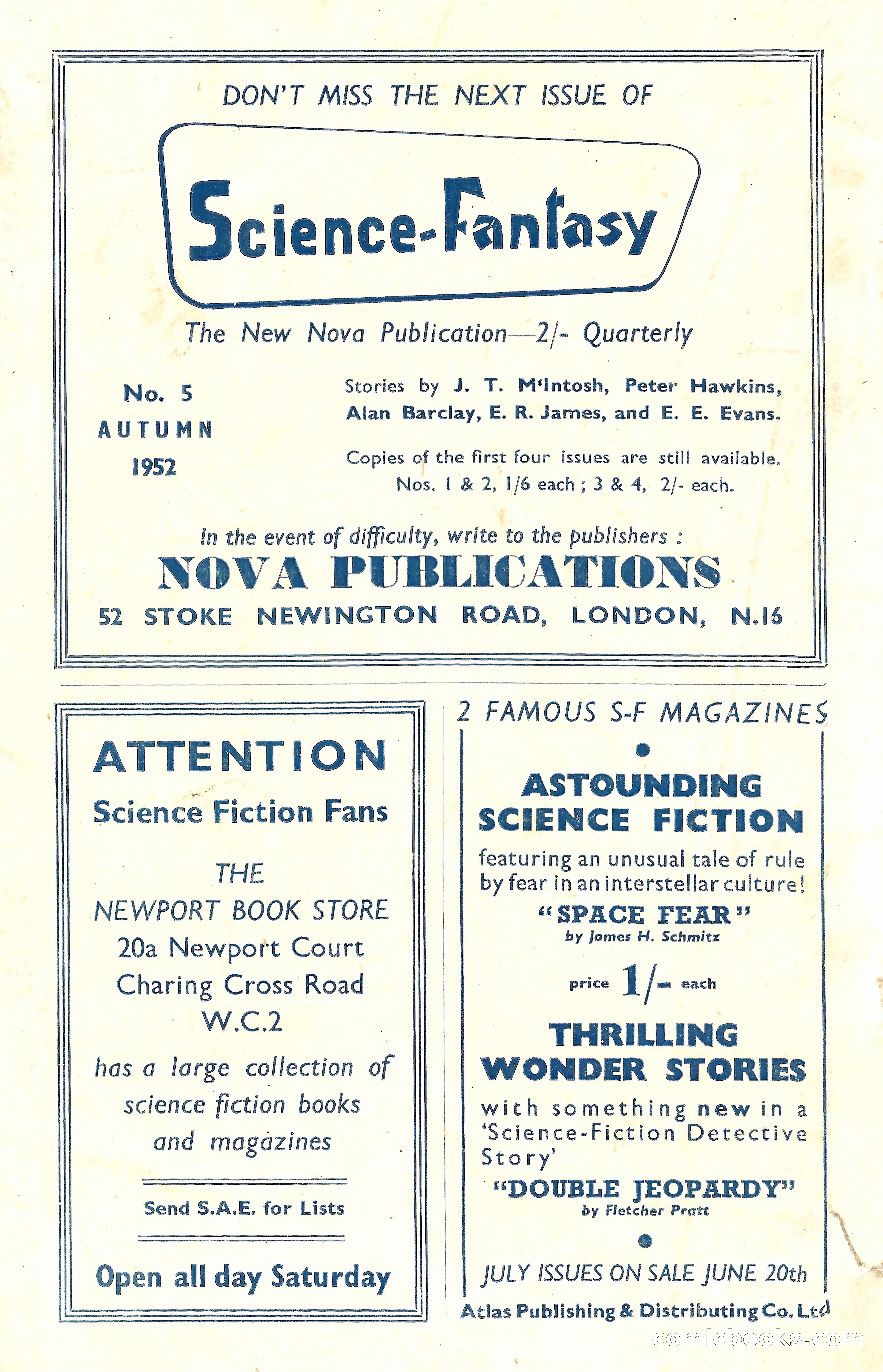 New Worlds #16, July 1952 — page 100 of 100