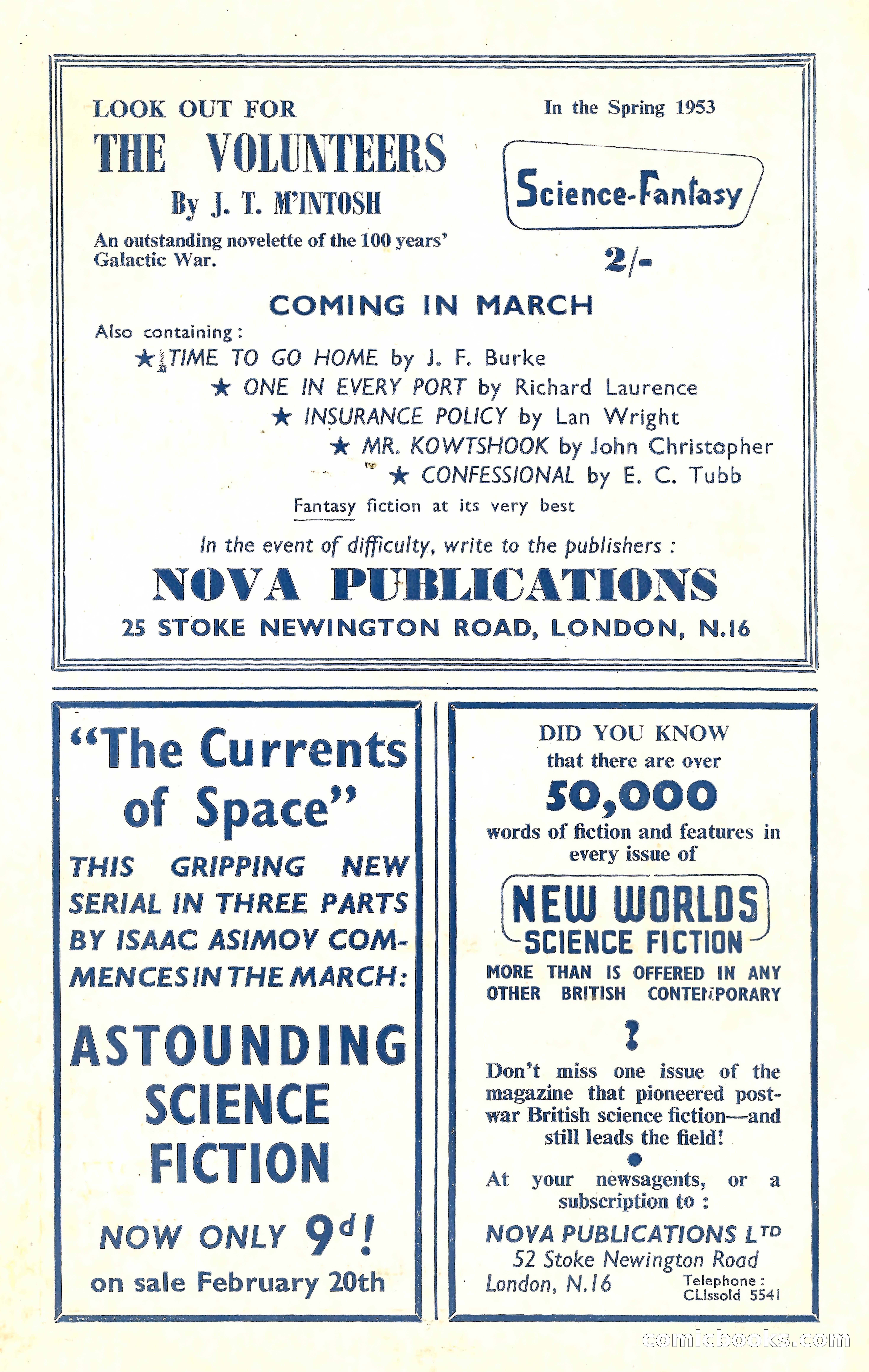 New Worlds Science Fiction #20 — page 100 of 100