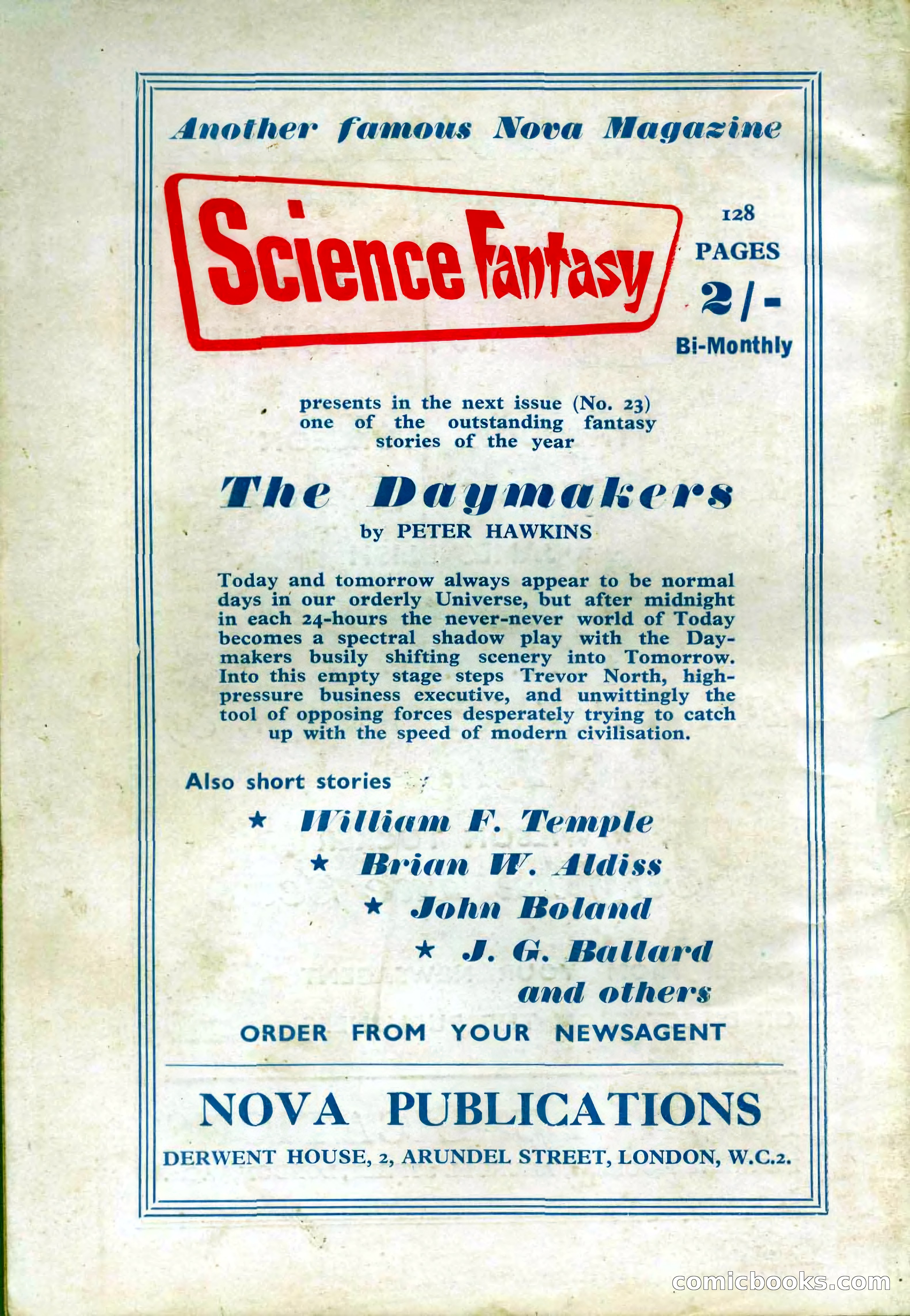 New Worlds Science Fiction #59, Volume 20 — page 132 of 132