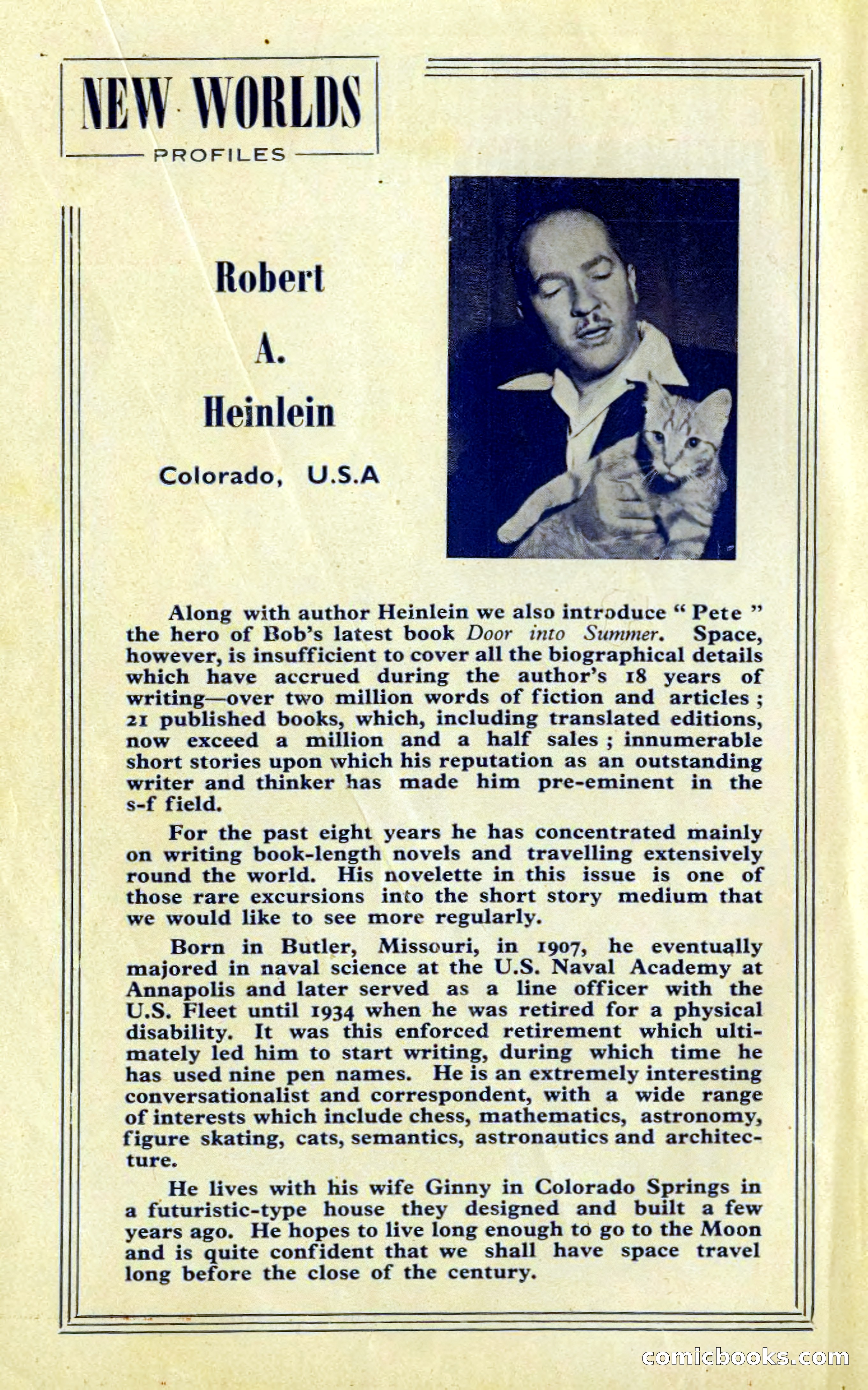 New Worlds Profile: Robert A. Heinlein — page 1 of 132