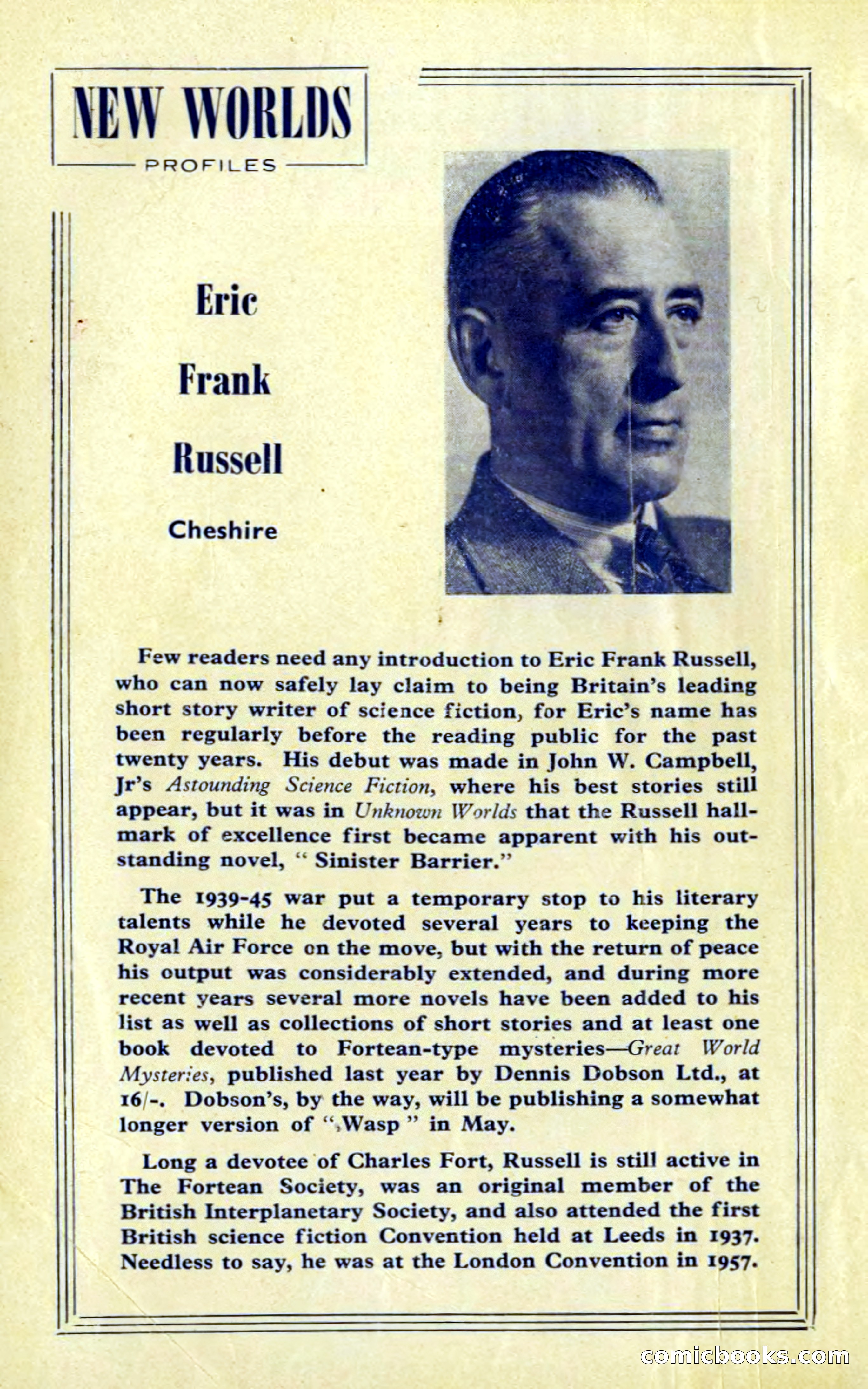 New Worlds Profiles: Eric Frank Russell — page 1 of 132