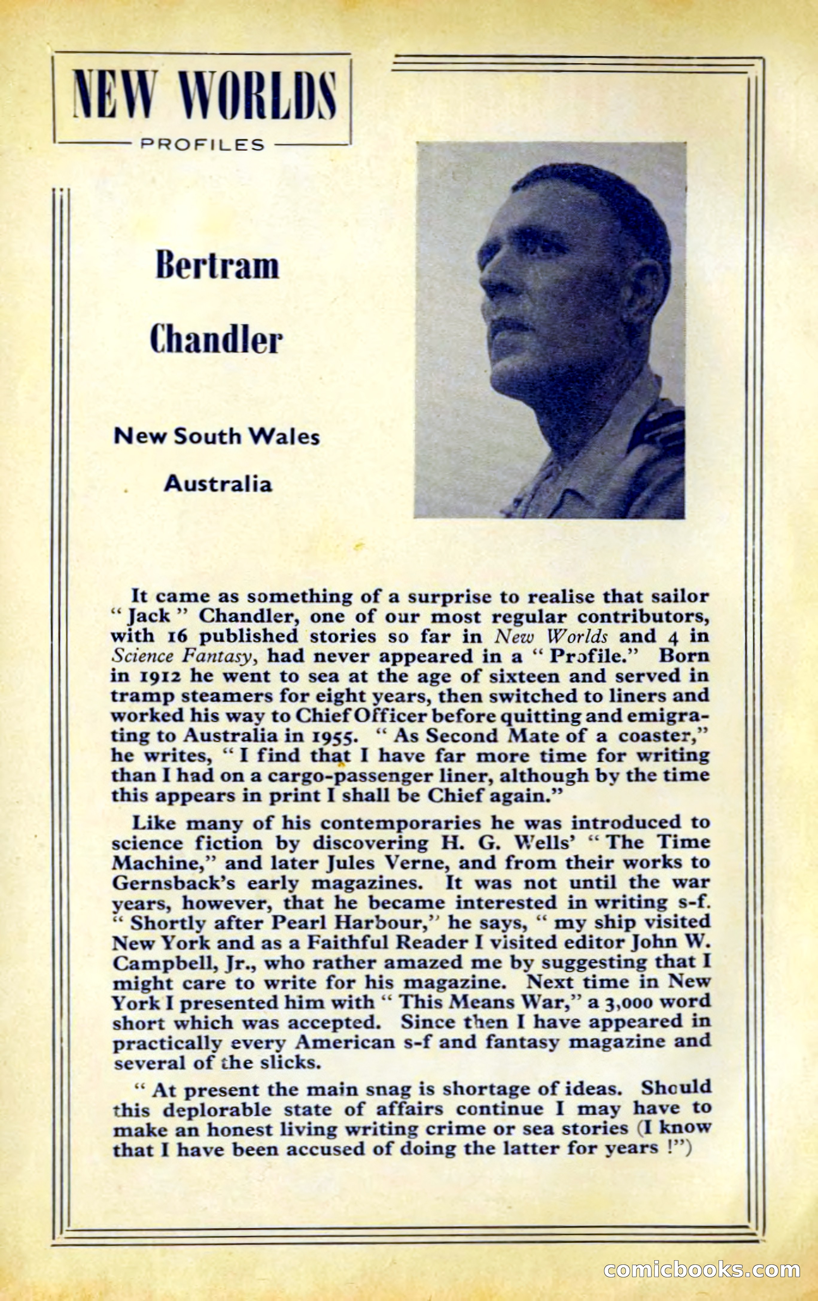 New Worlds Magazine Profile: Bertram Chandler — page 1 of 132