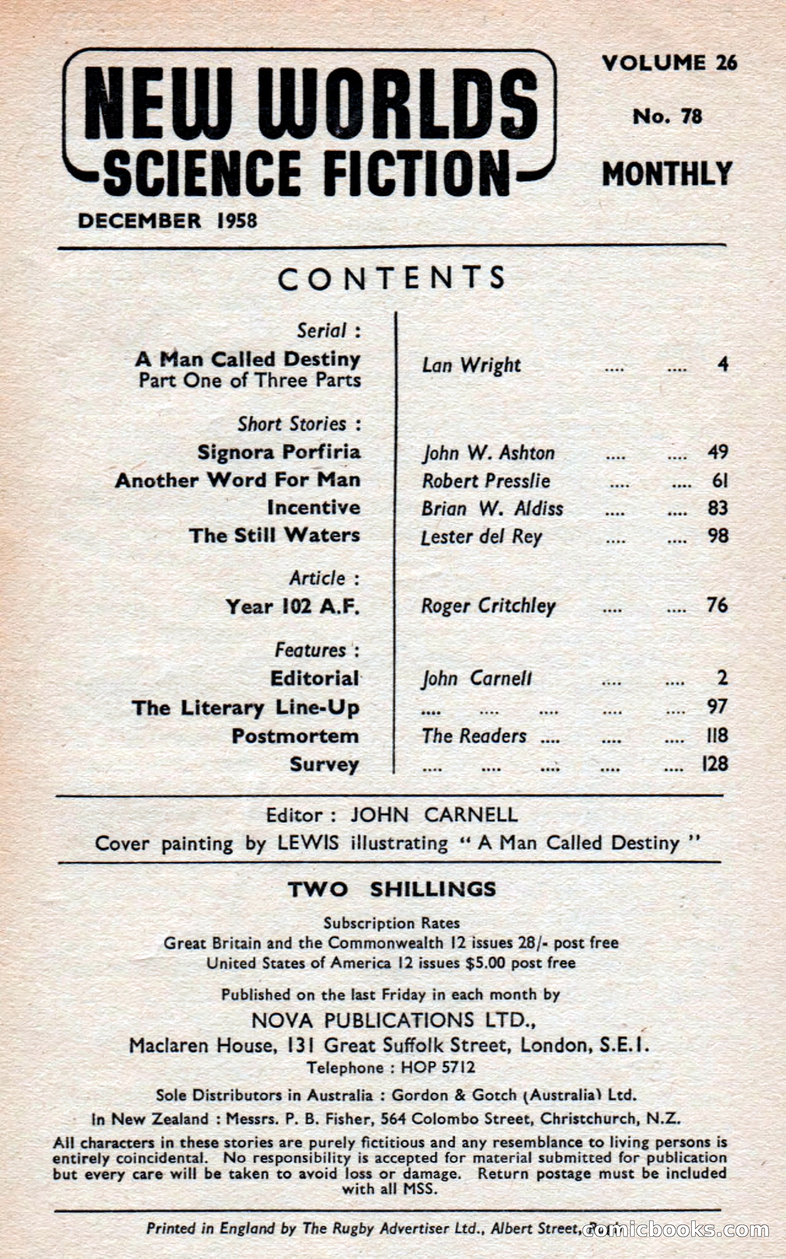 New Worlds Science Fiction #78, Volume 26 — page 3 of 134