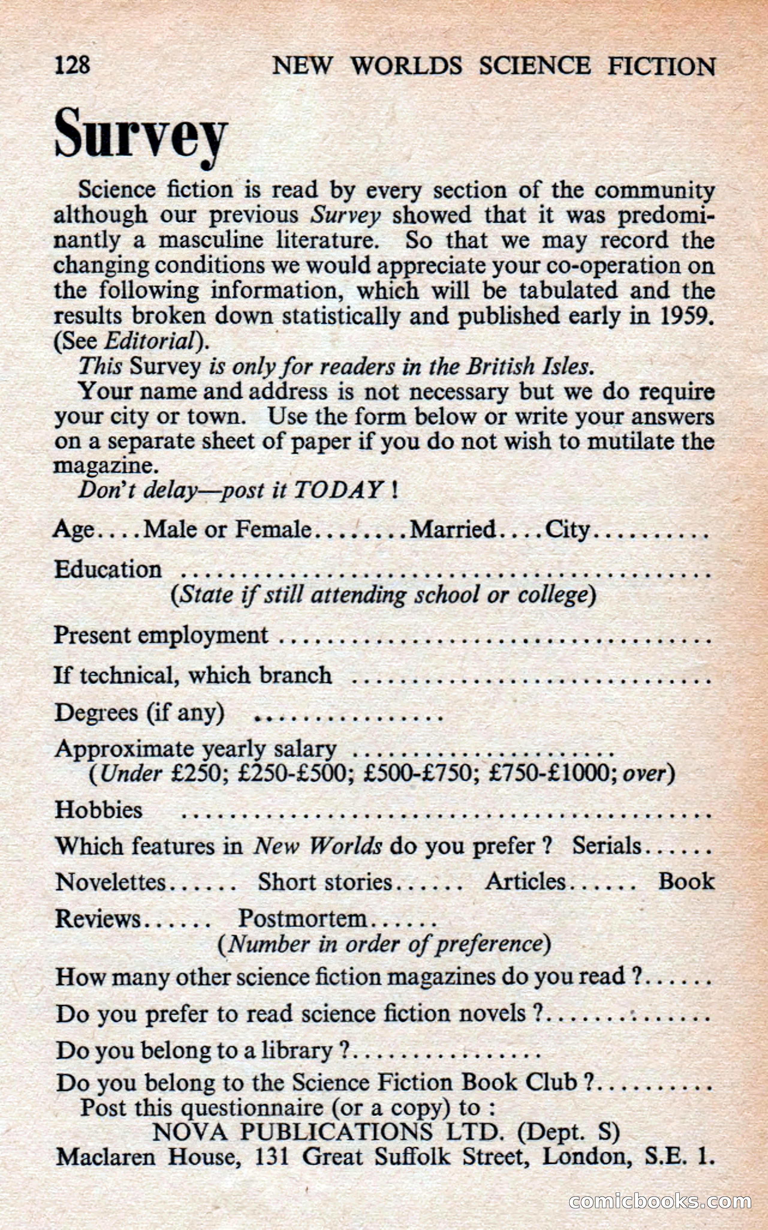 New Worlds Science Fiction #78, Volume 26 — page 130 of 134