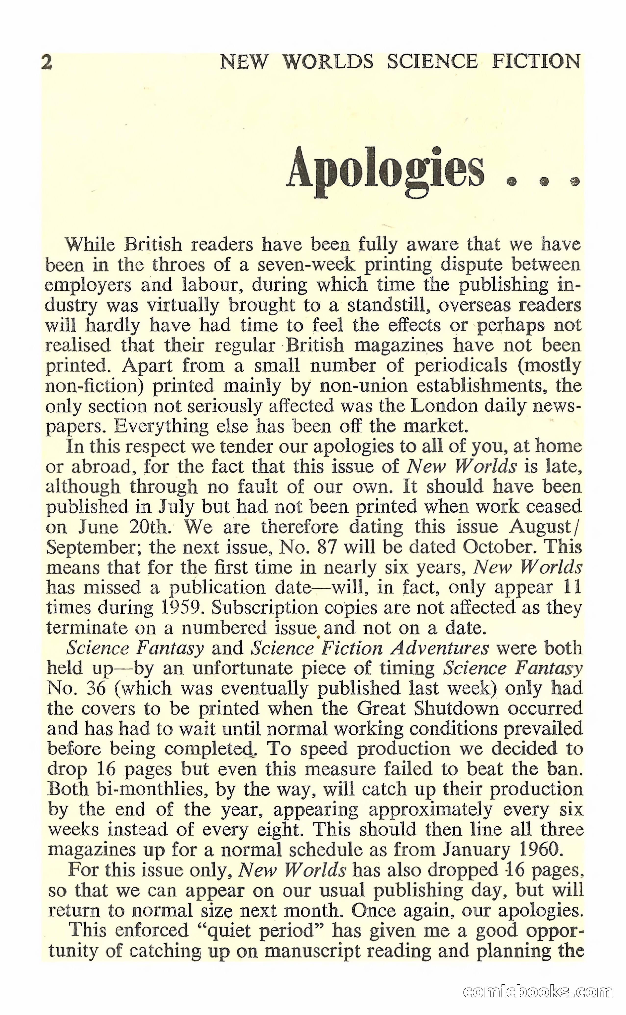 New Worlds Science Fiction No. 86 — page 4 of 116
