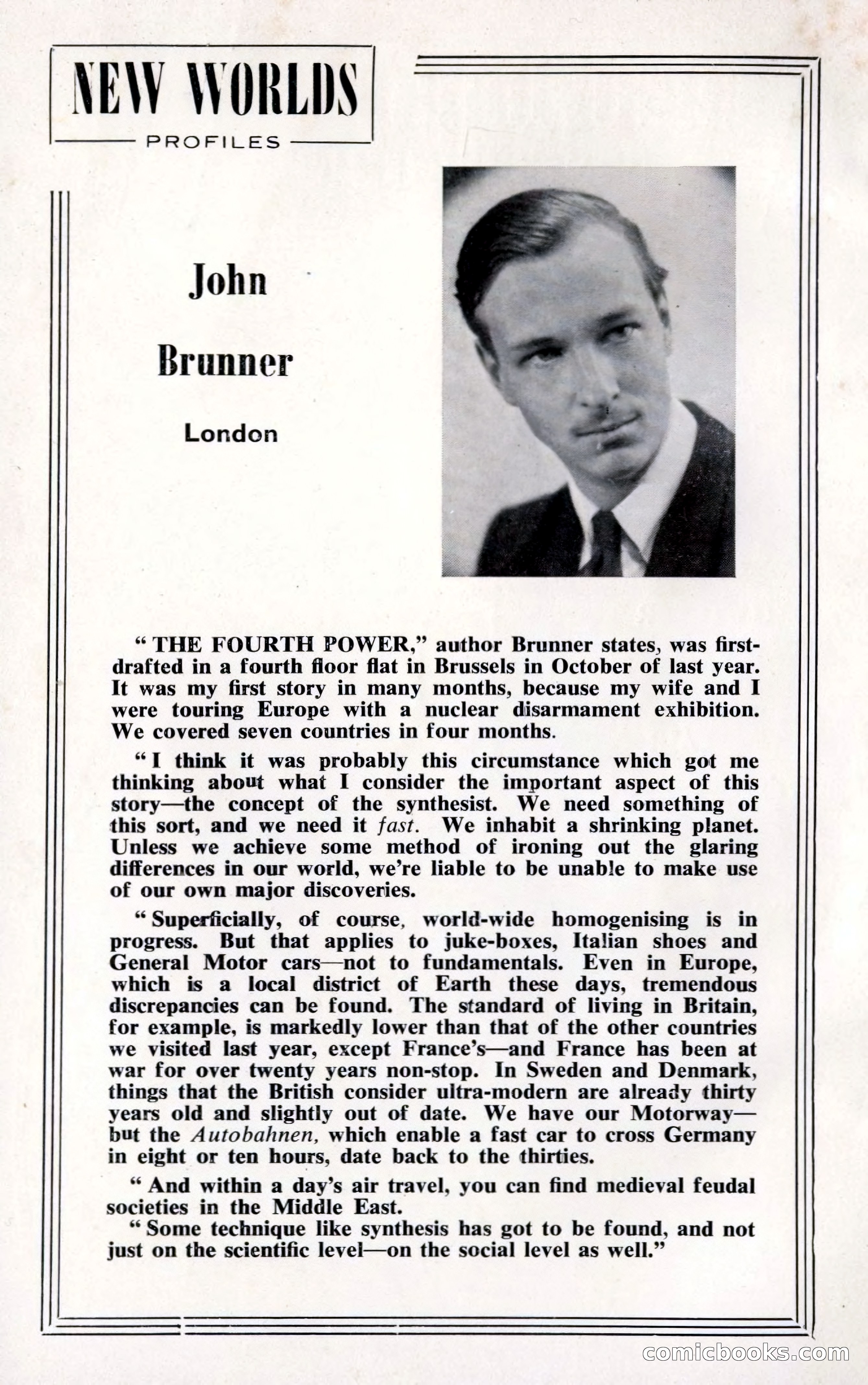 New Worlds Profile: John Brunner — page 1 of 132