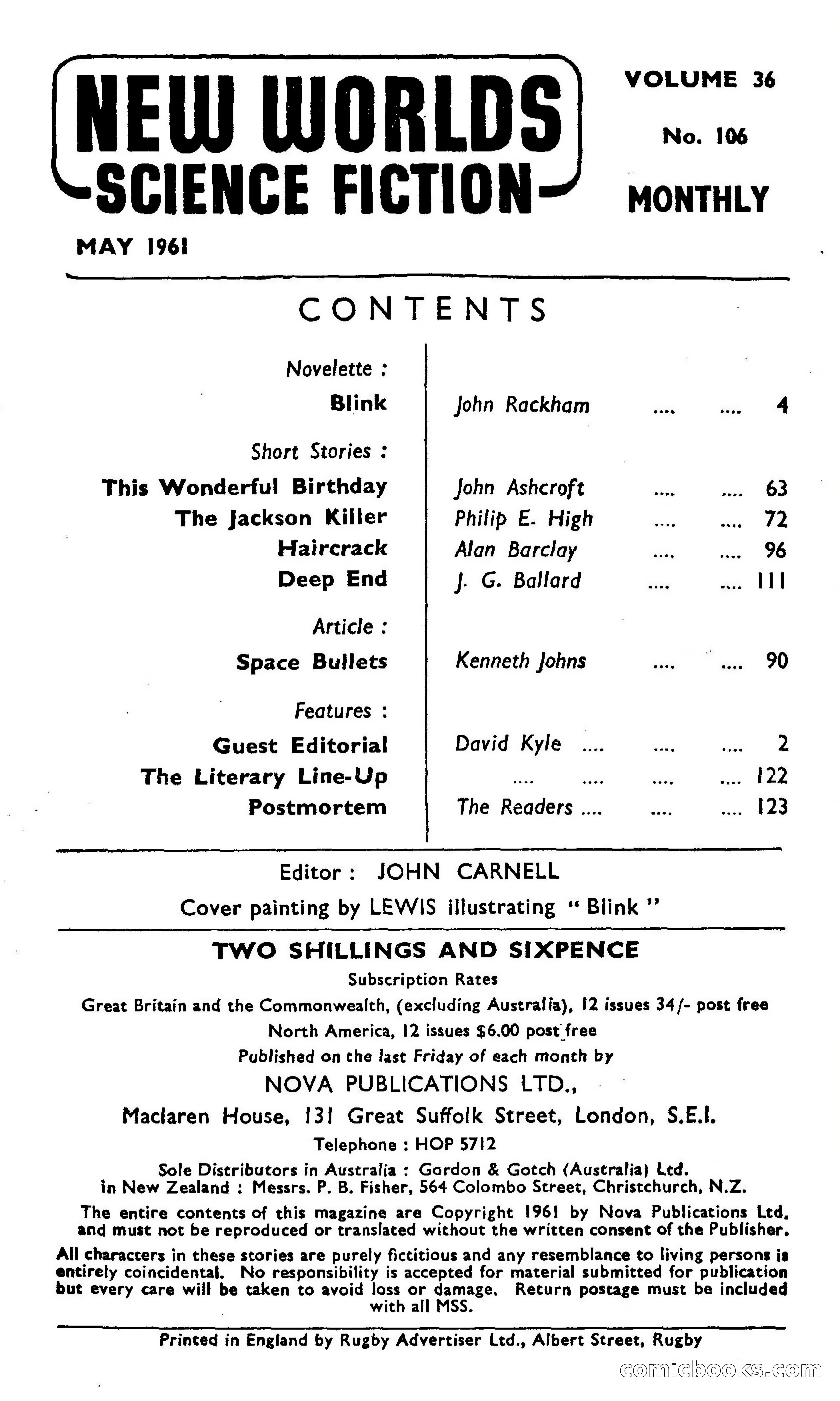 New Worlds Science Fiction #106, Volume 36 — page 3 of 133