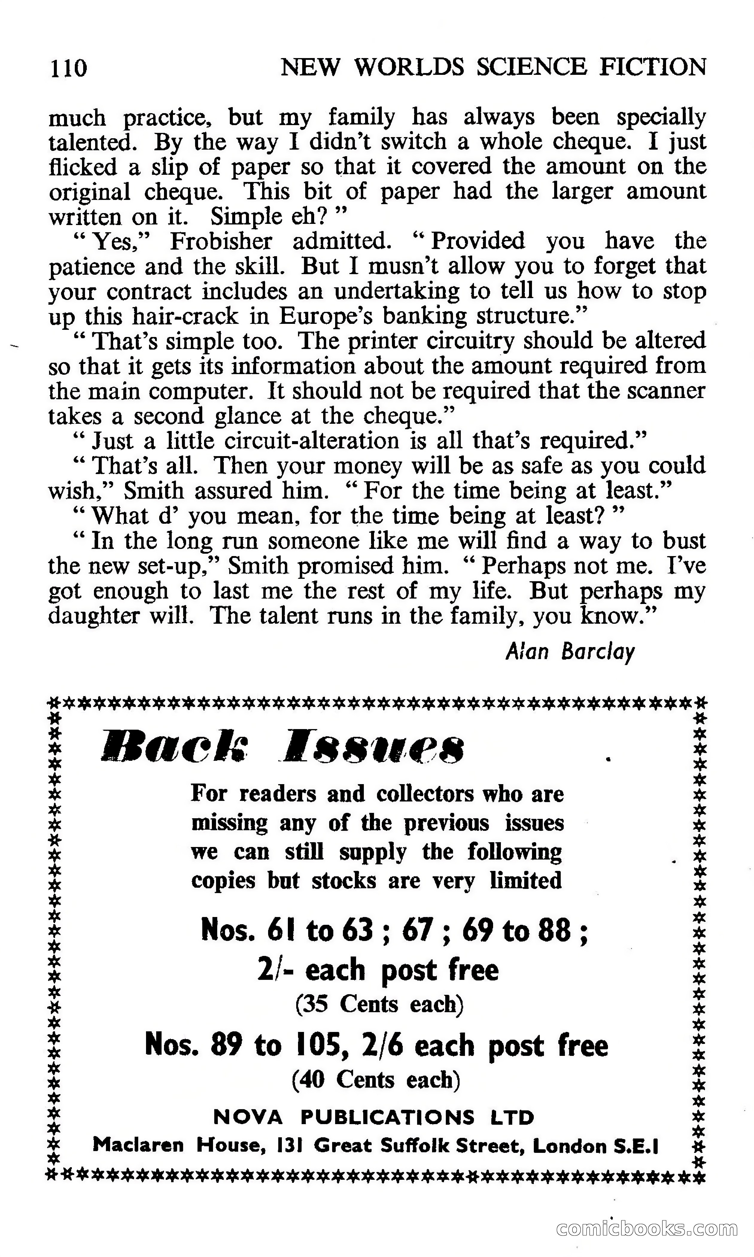 New Worlds Science Fiction #106, Volume 36 — page 112 of 133