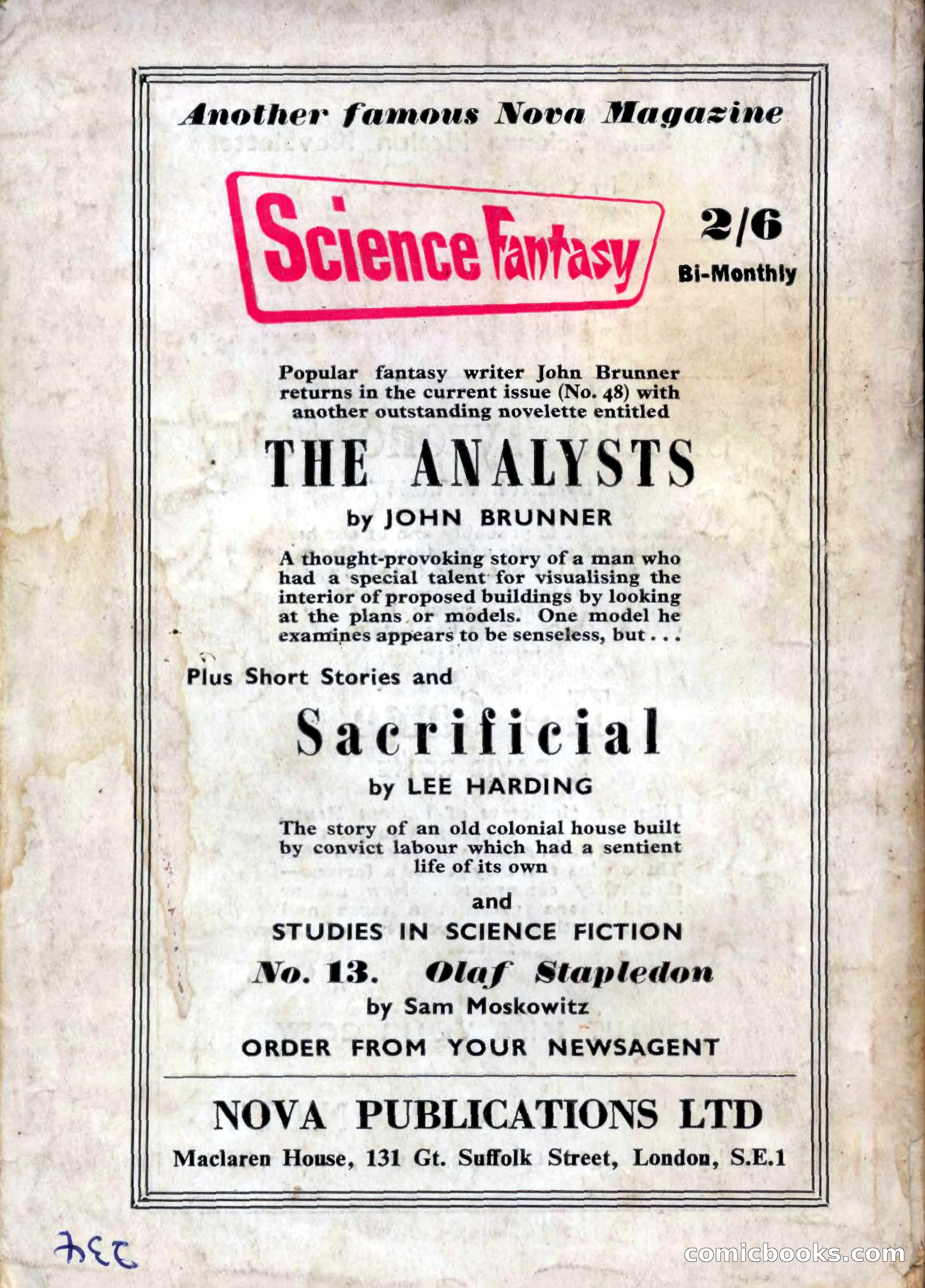 New Worlds Science Fiction #109, Volume 37 — page 132 of 133