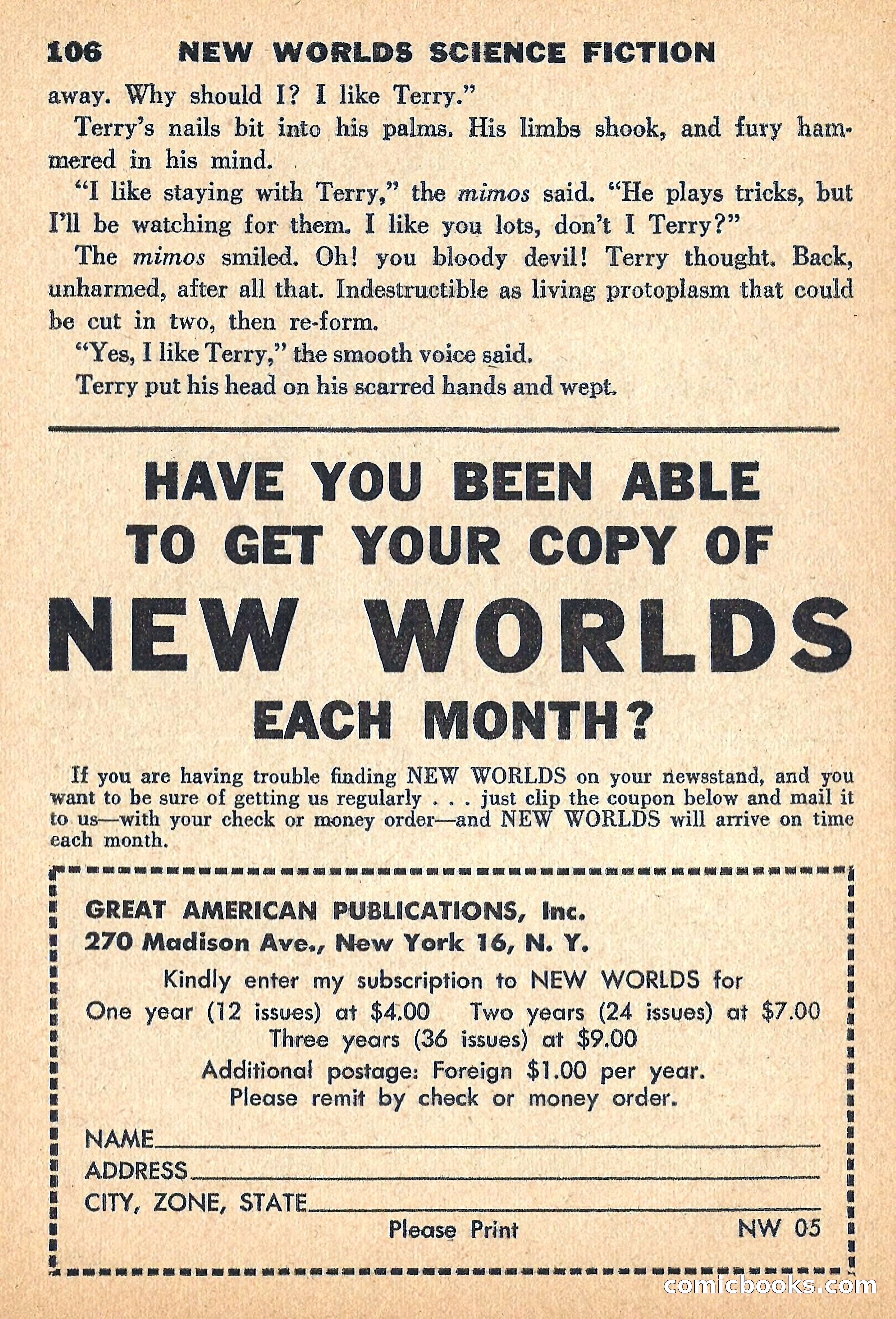 New Worlds, July 1960 — page 108 of 132