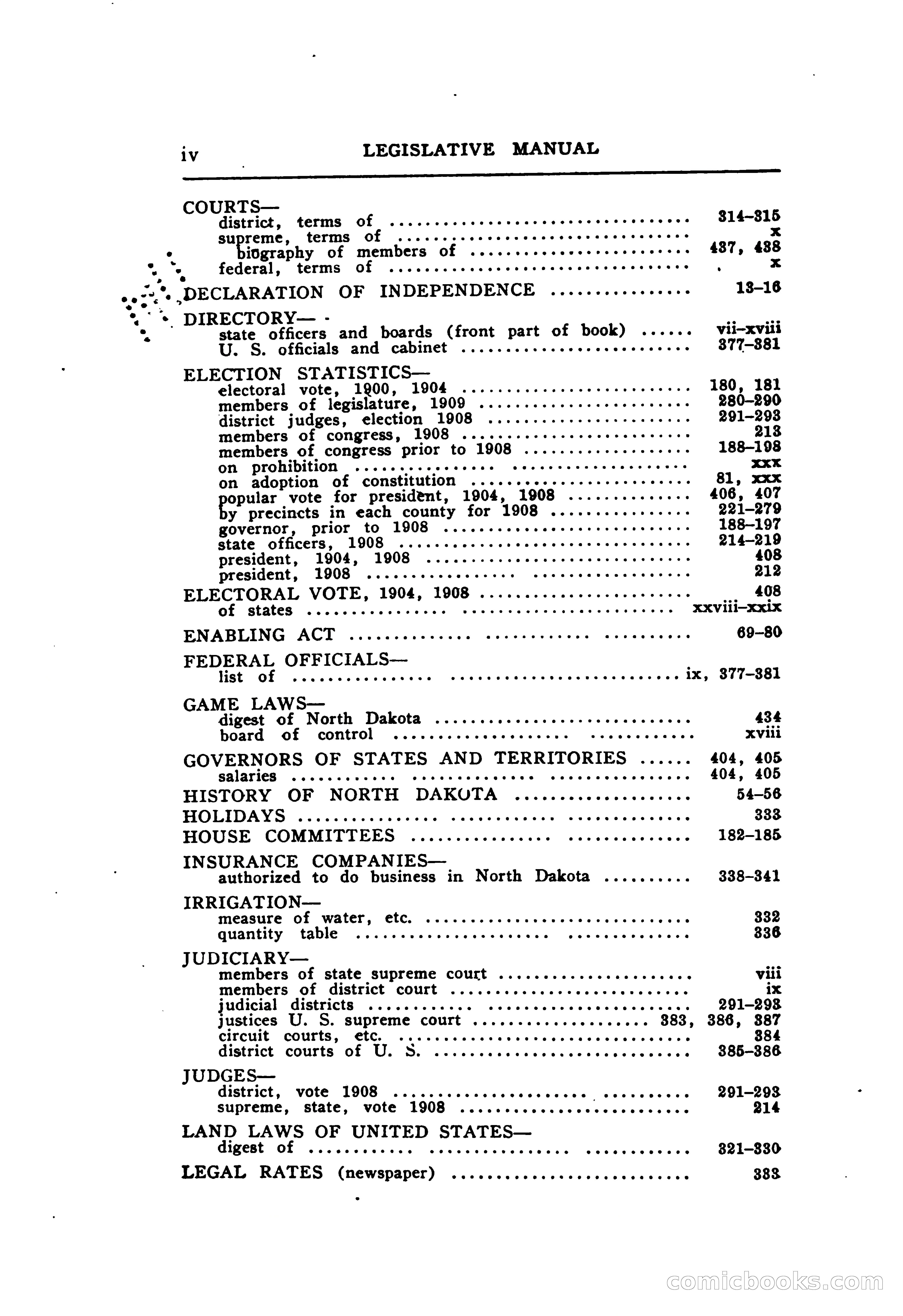 North Dakota Blue Book — page 19 of 395