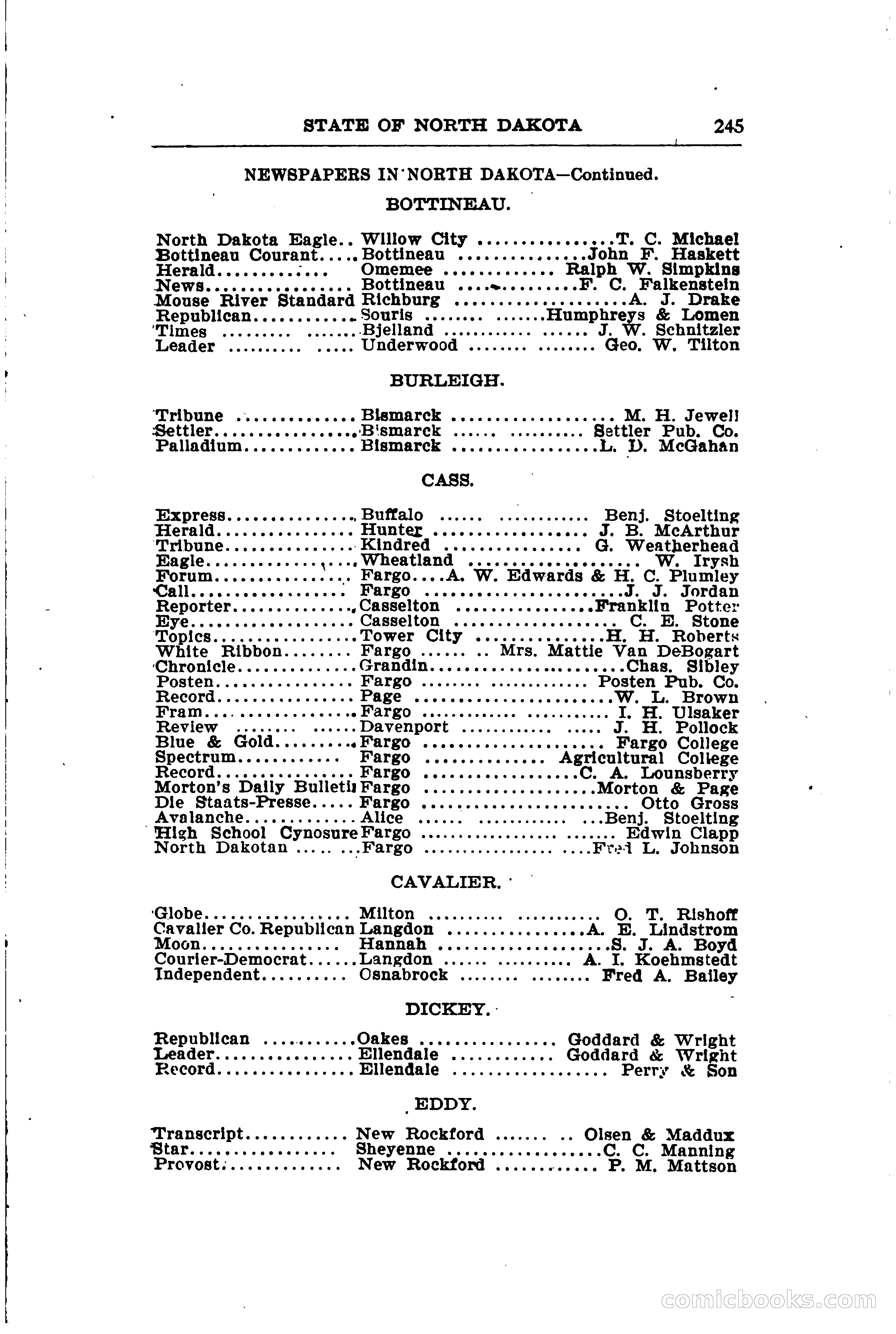 North Dakota Blue Book — page 276 of 281