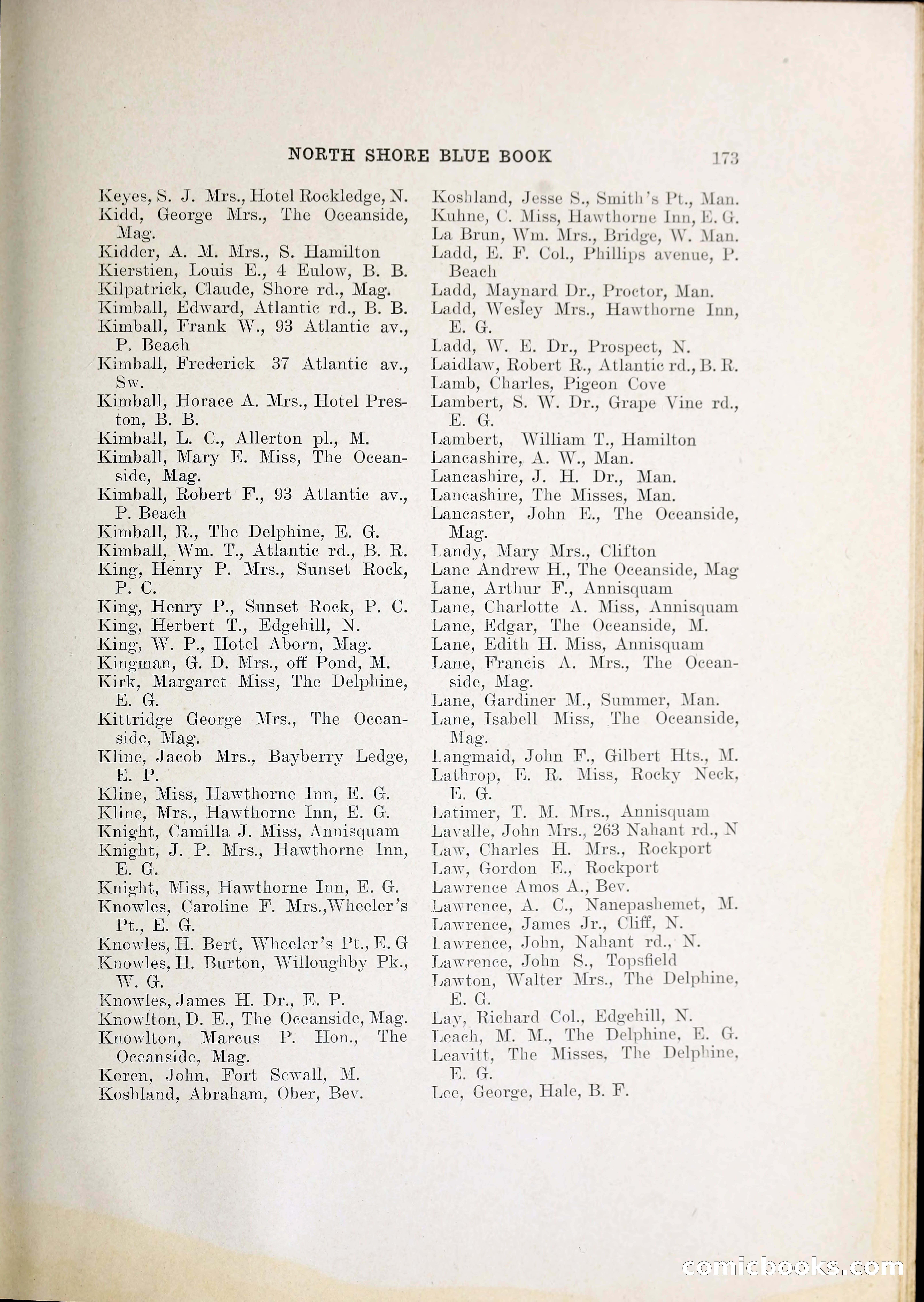 North Shore Blue Book — page 194 of 219