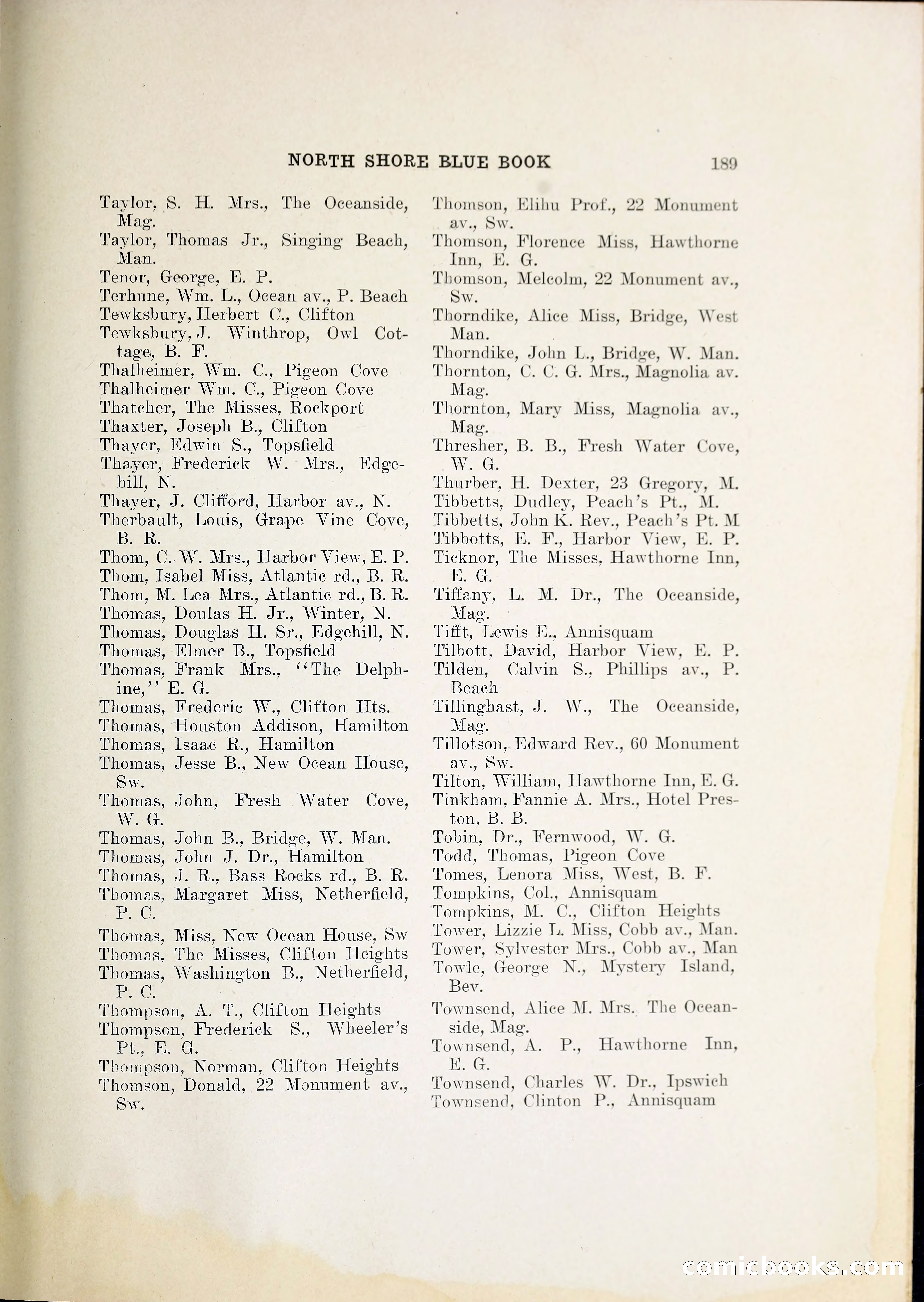 North Shore Blue Book — page 210 of 219