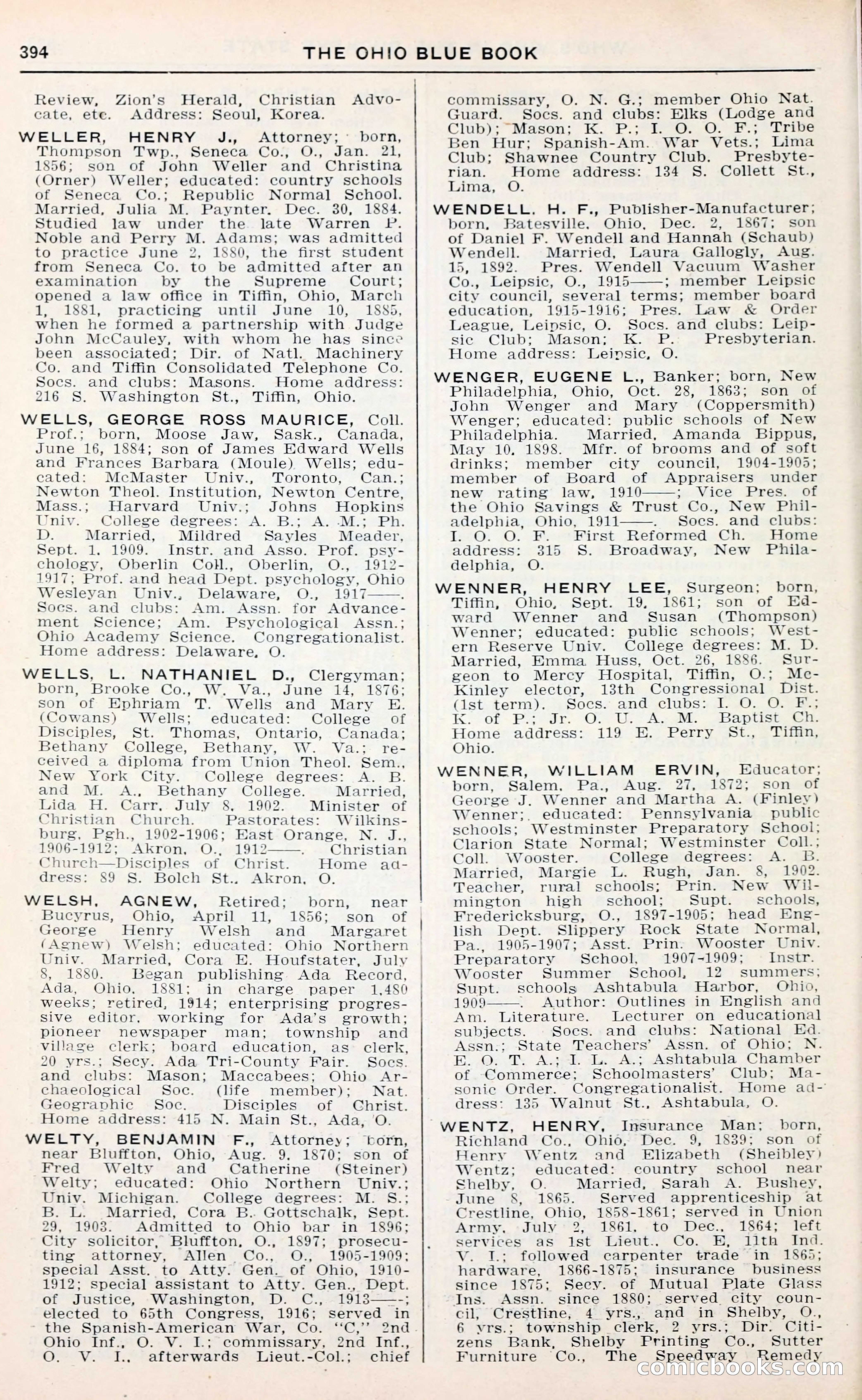 The Ohio Blue Book: Who's Who in the Buckeye State — page 398 of 396
