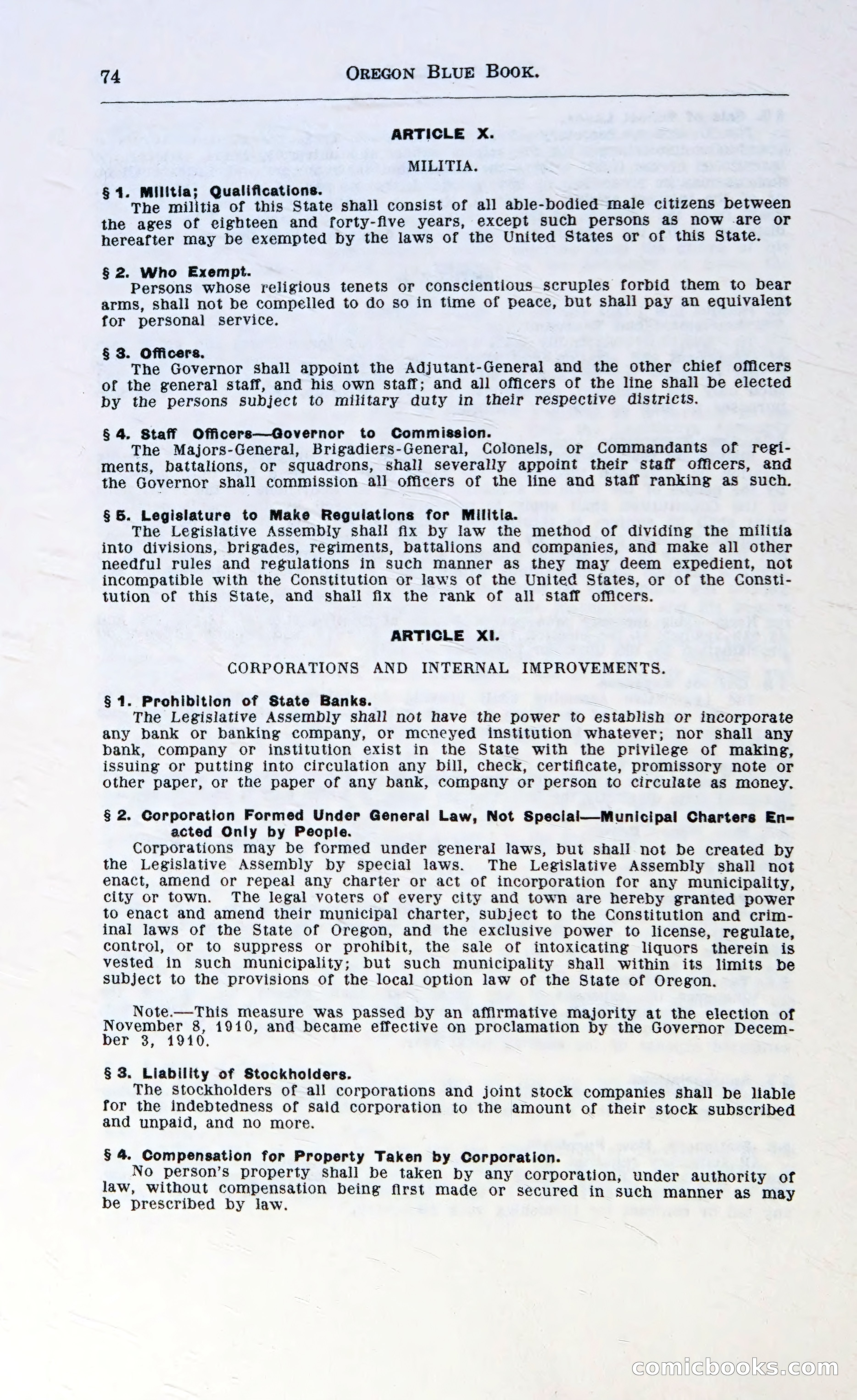 Oregon Blue Book, 1911 Commemorative Edition — page 77 of 141