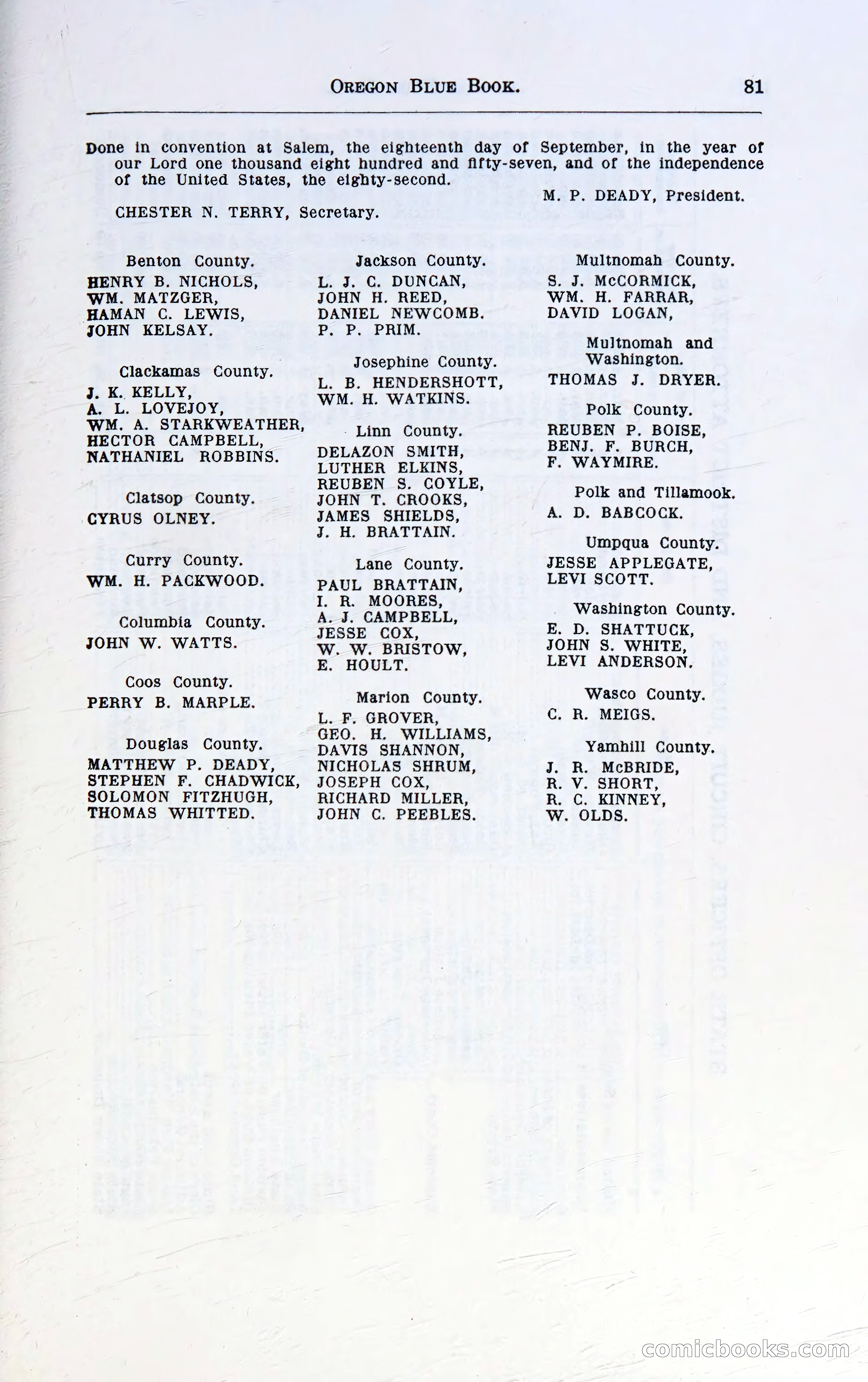 Oregon Blue Book, 1911 Commemorative Edition — page 84 of 141