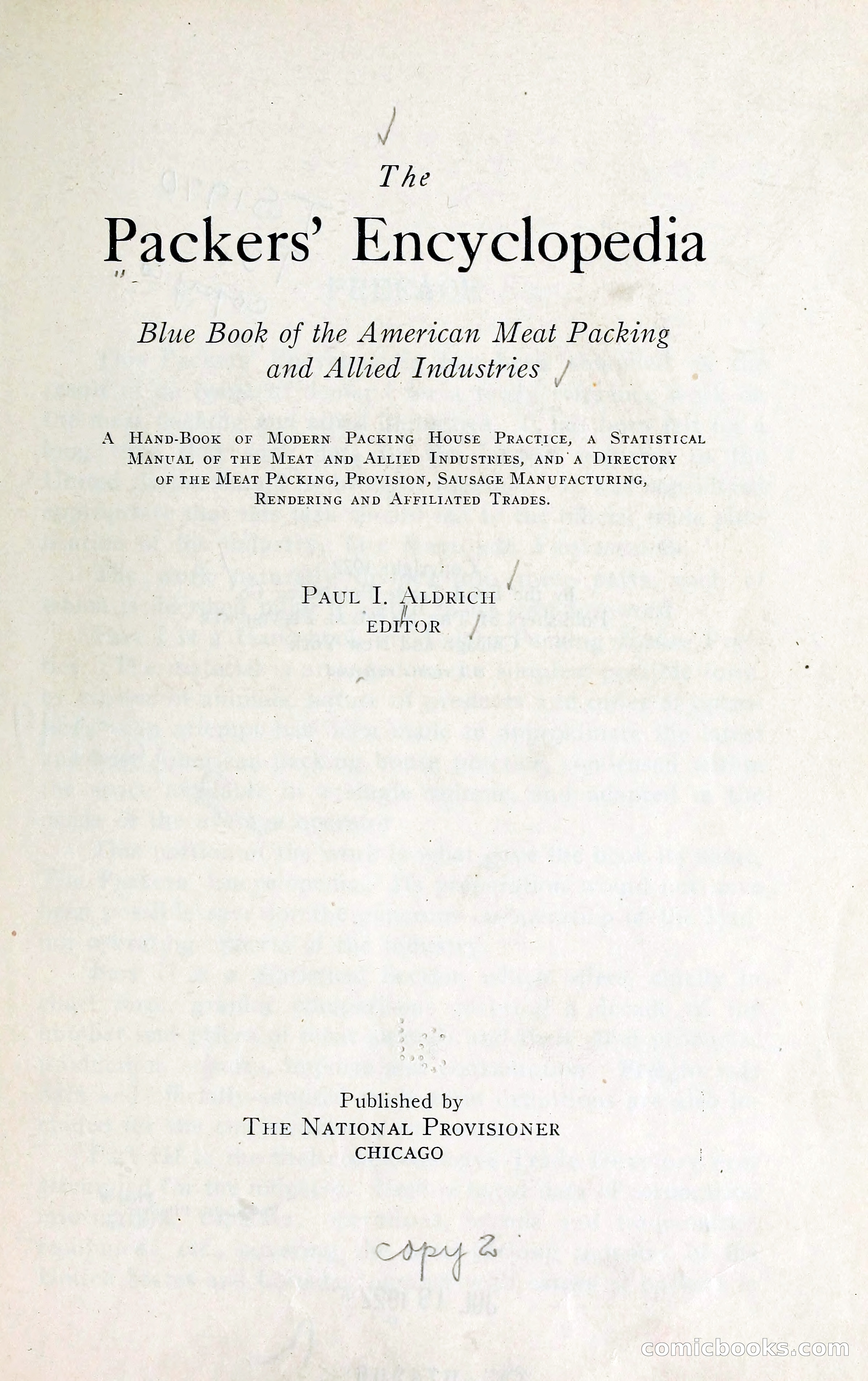 The Packers' Encyclopedia: Blue Book of the American Meat Packing and Allied Industries — page 8 of 399